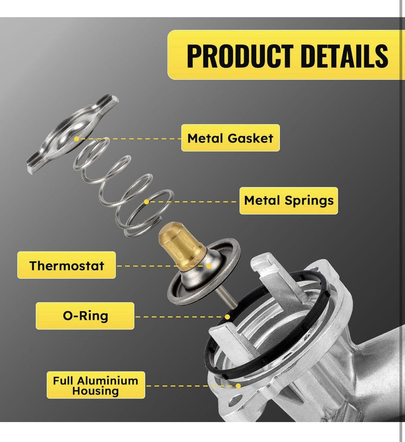 Upgrade Aluminium Thermostat Housing Replaces 5184653AF 902-3102HP 902-852 Jeep!3