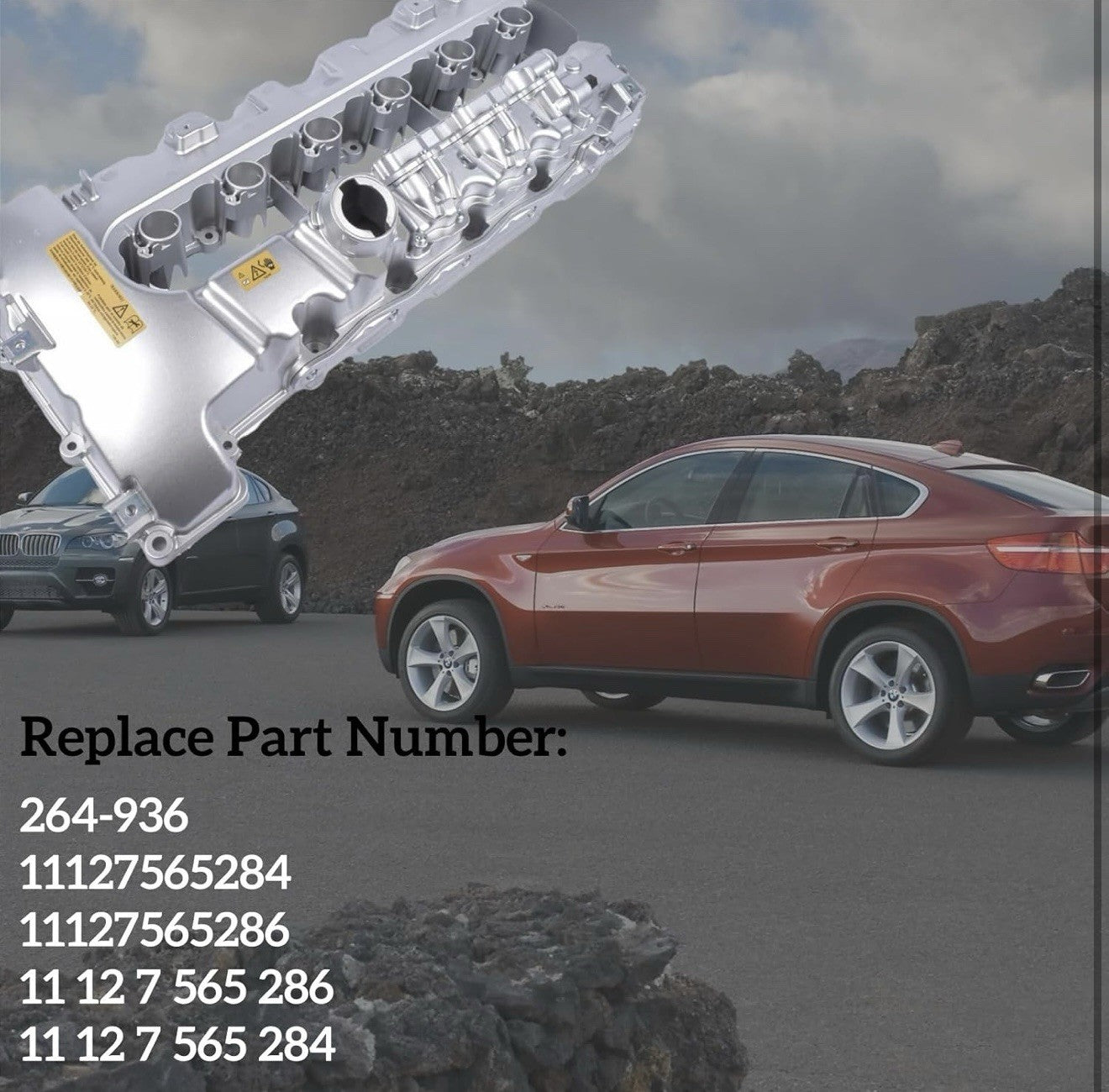 Aluminum Valve Cover 11127565286 11127565284 for BMW 335i xDrive 535xi 740i X6 Z4