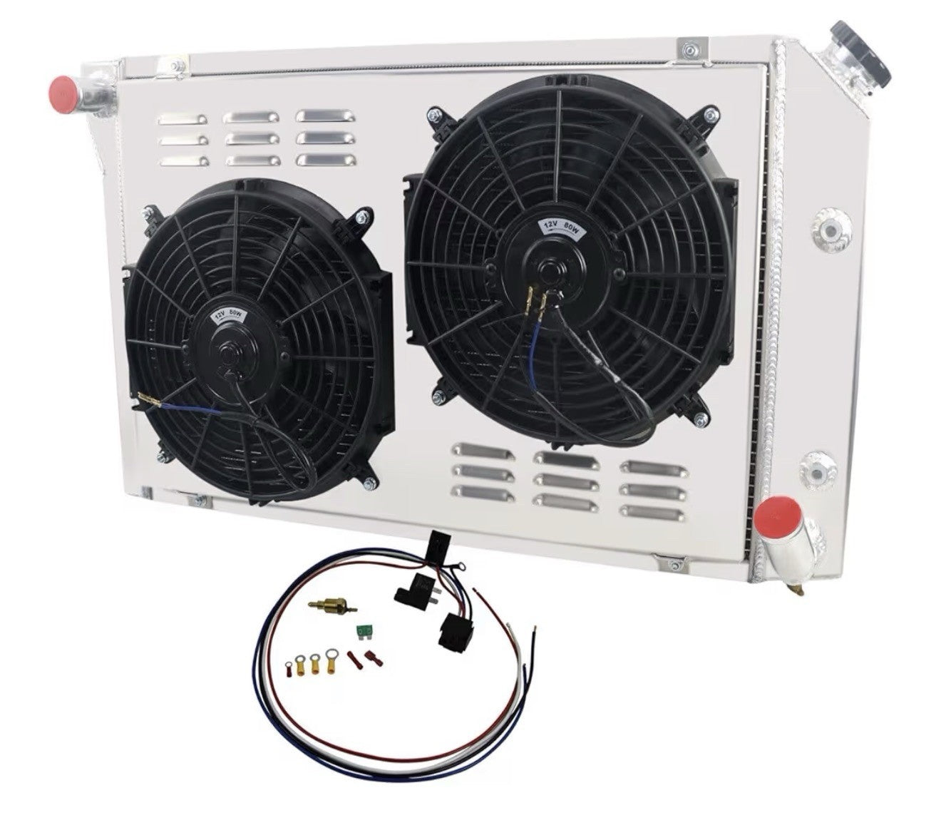 3 ROW Aluminum Radiator+Shroud Fan+Relay For 77-82 Chevy Corvette C3  350/3051