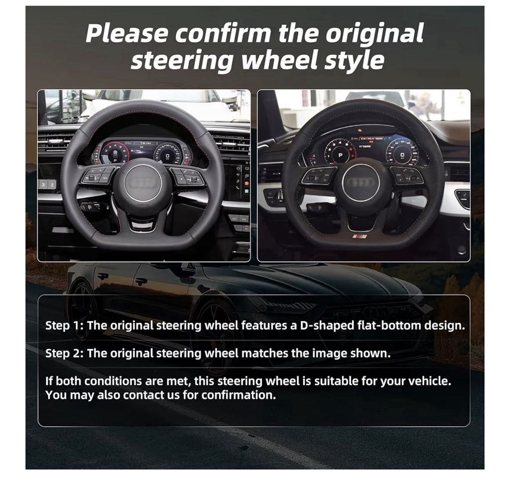 Real Carbon Fiber Smart Steering Wheel for Audi RS3/RS4/RS8/S3/S4/S5/A3/A4/A5USA1