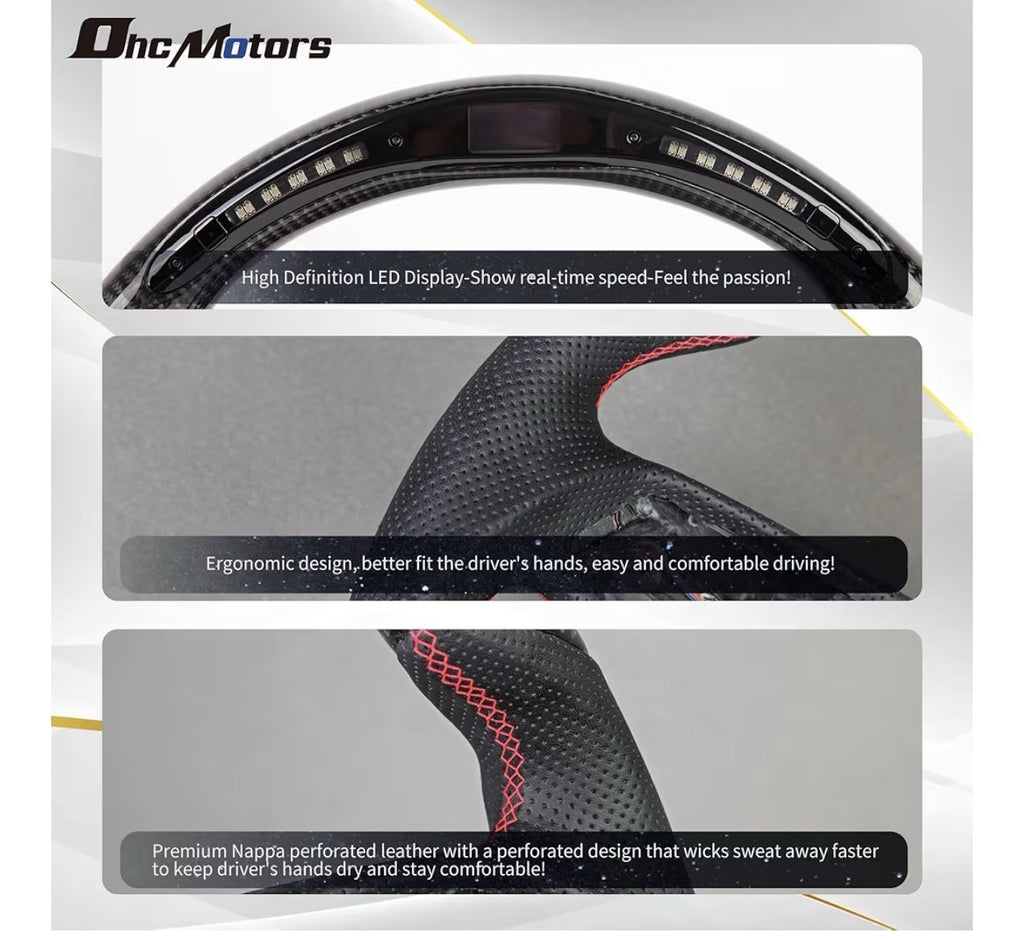 Real Carbon Fiber Smart Steering Wheel for Audi RS3/RS4/RS8/S3/S4/S5/A3/A4/A5USA7