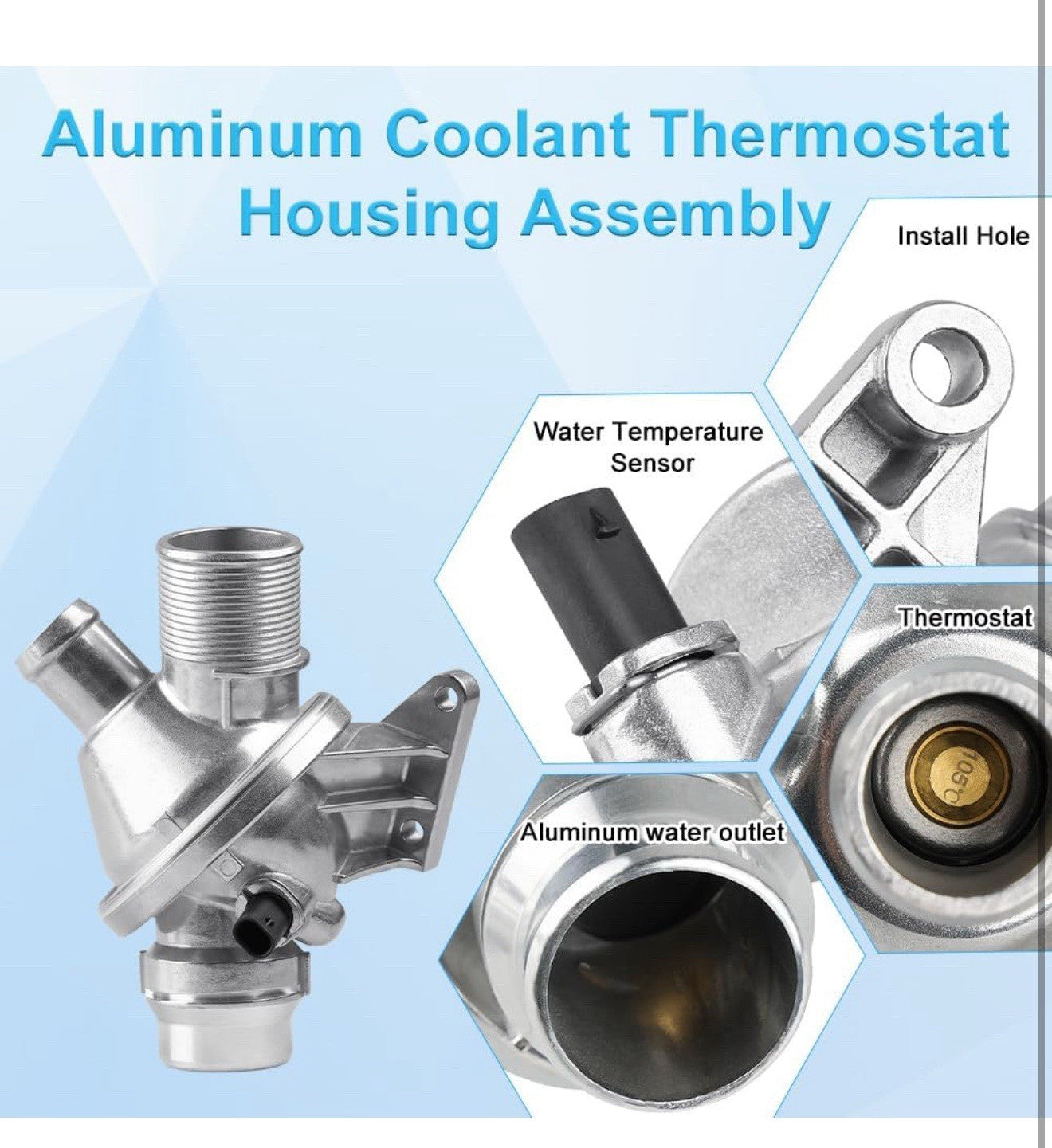 Aluminium Engine Coolant Thermostat Housing Compatible with 2012-2016BMW 220iN201