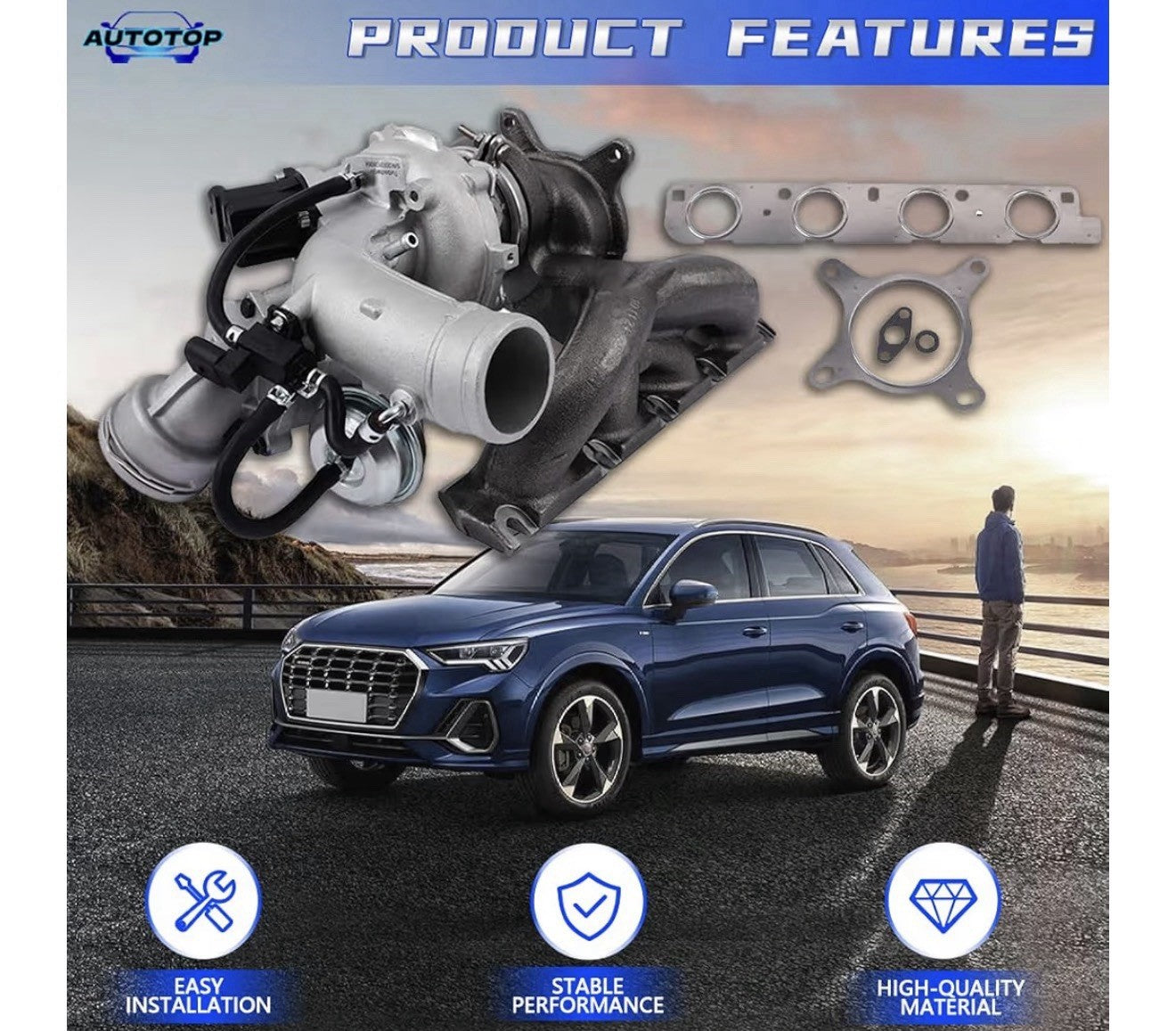 06J145722B IHI Turbo Turbocharger For Audi A3 Q3 VW Beetle Passat 2.0L 2008-20166