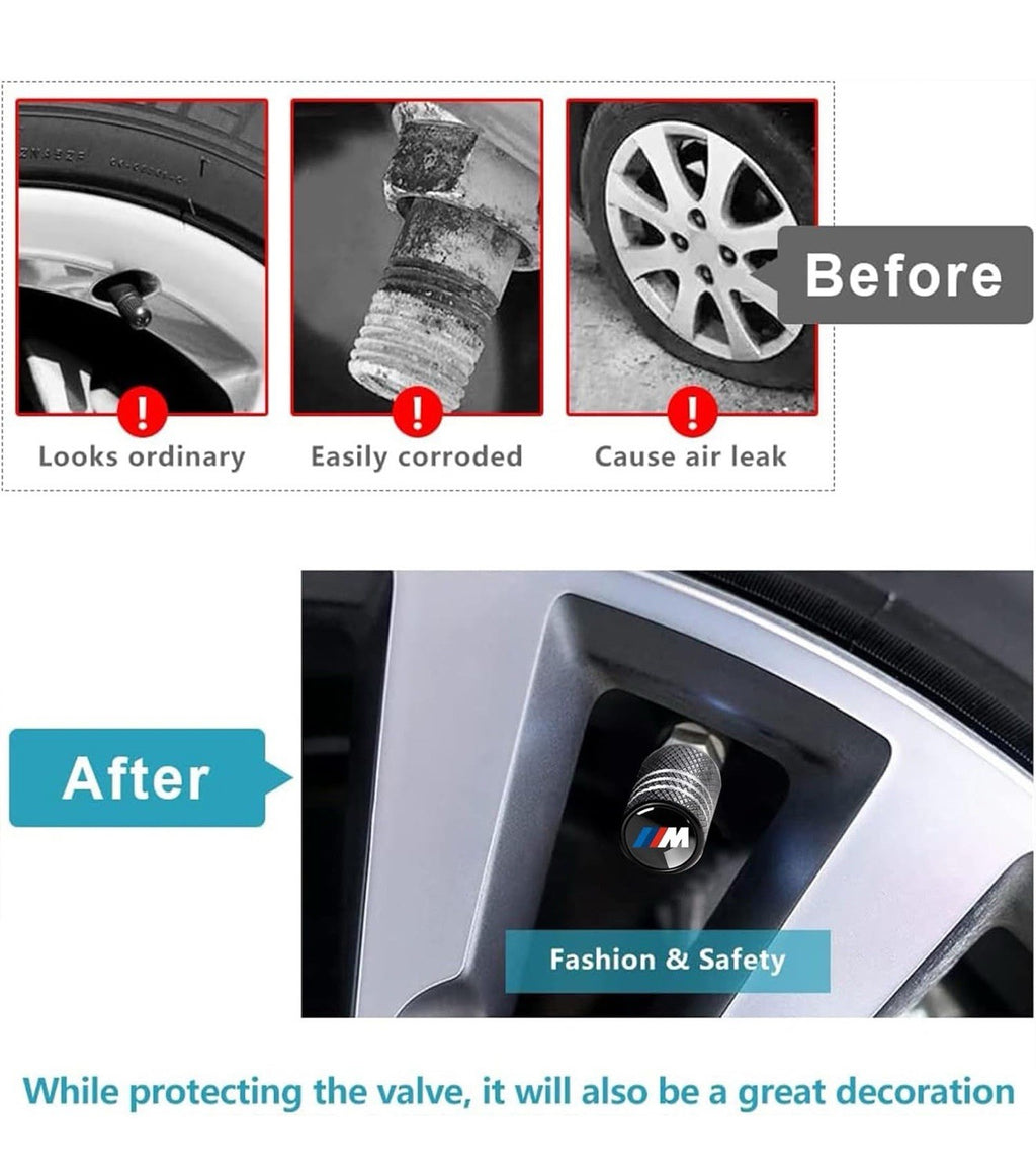 Tire Valve Stem Caps for BMW M M1 M2 M3 Series Metal Car Wheel Air caps Auto Val4