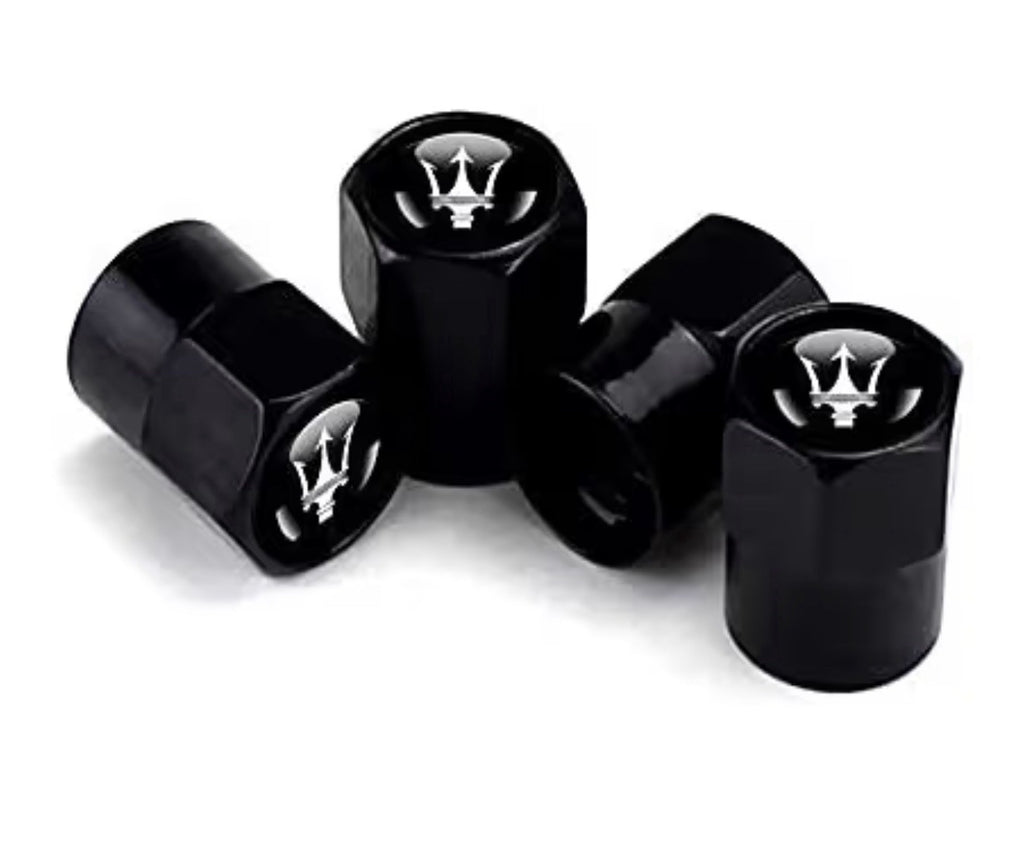 4PCS Maserati Logo Tire Valve Caps – Durable Metal Air Dust Covers1