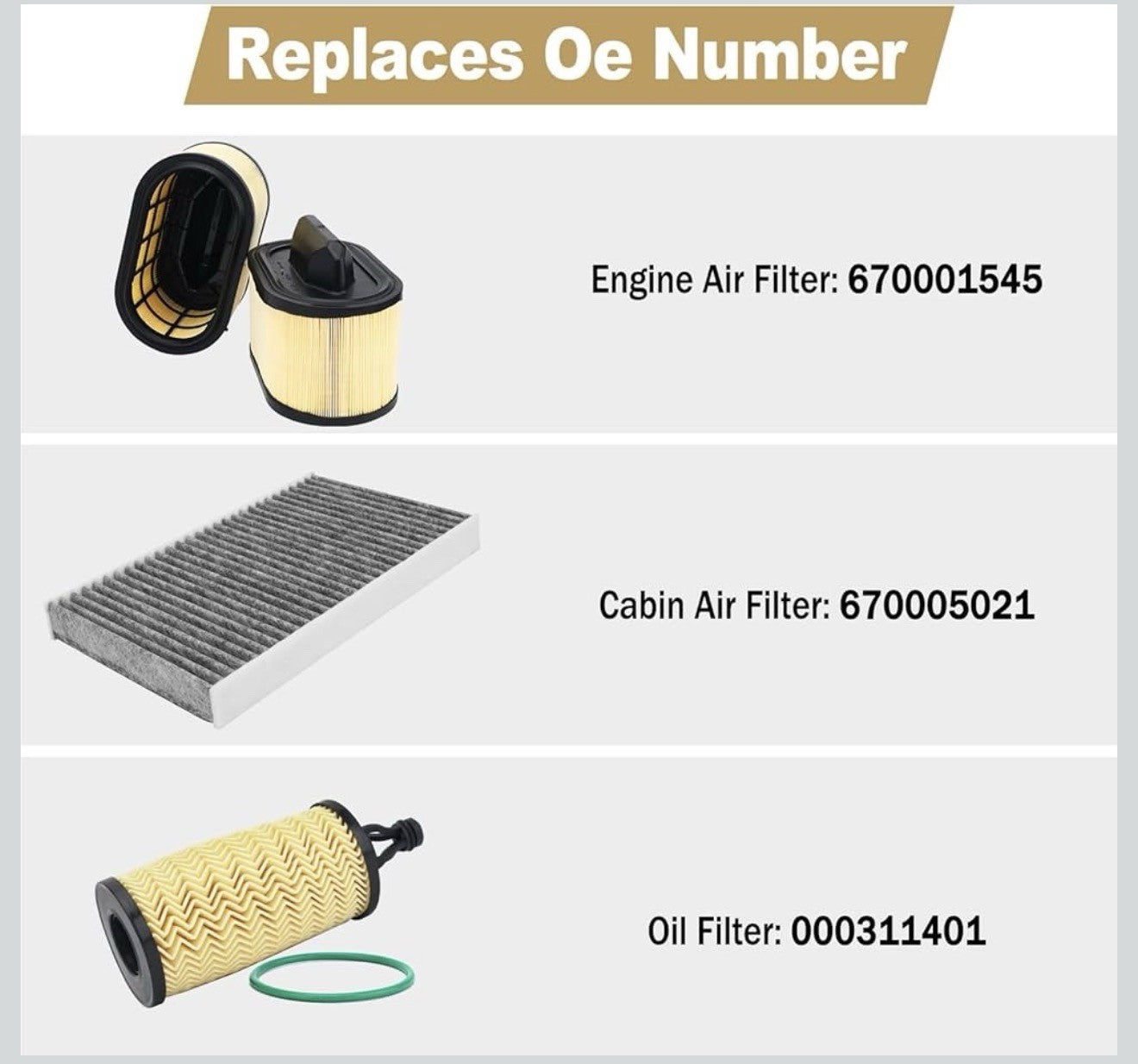 4PC Engine Oil Cabin Air Filter Set for Maserati Ghibli Levante Quattroporte ...3