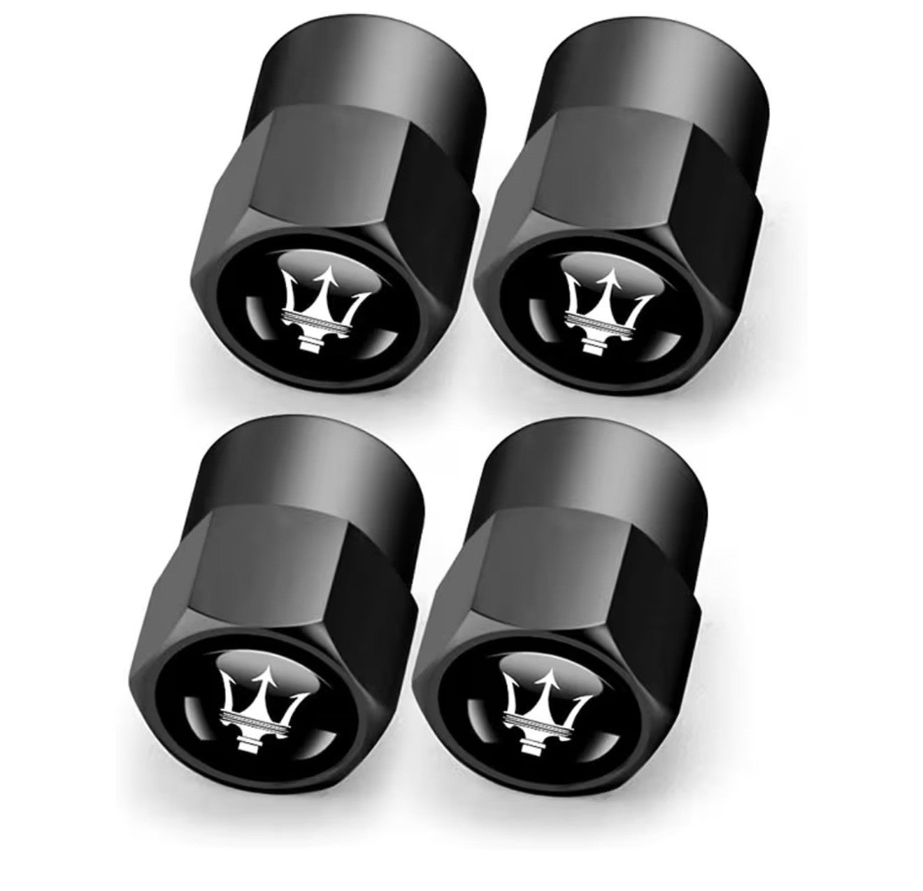 4PCS Maserati Logo Tire Valve Caps – Durable Metal Air Dust Covers0