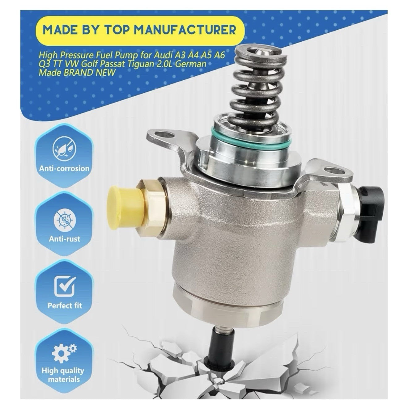 High Pressure Fuel Pump for Audi A4 A5 A6 Q5 TT 2009-2017 06J127025L 06J127025K6