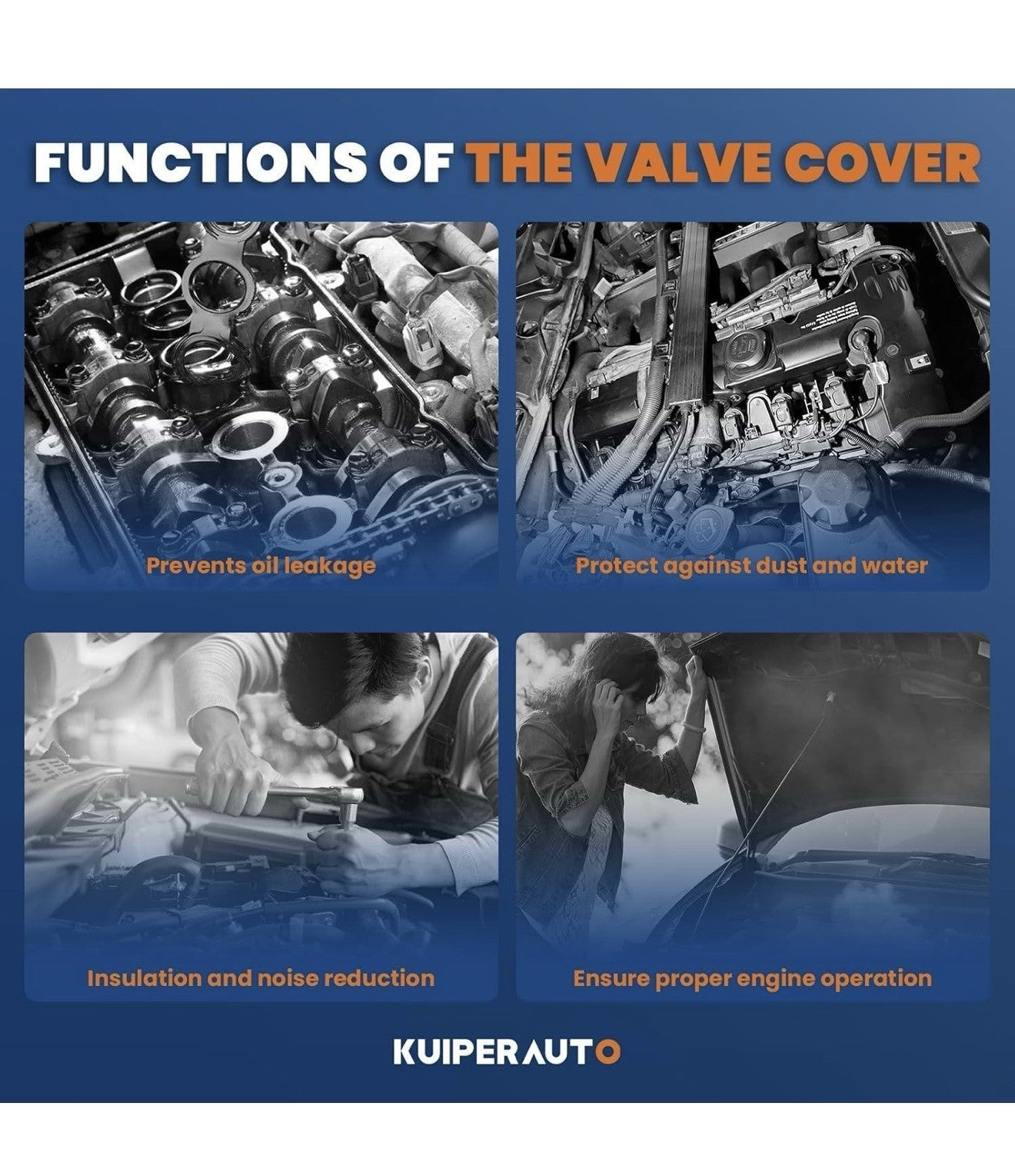 11127552281 Engine Valve Cover w/Gasket & Bolts Compatible with BMW E70 E82 E905