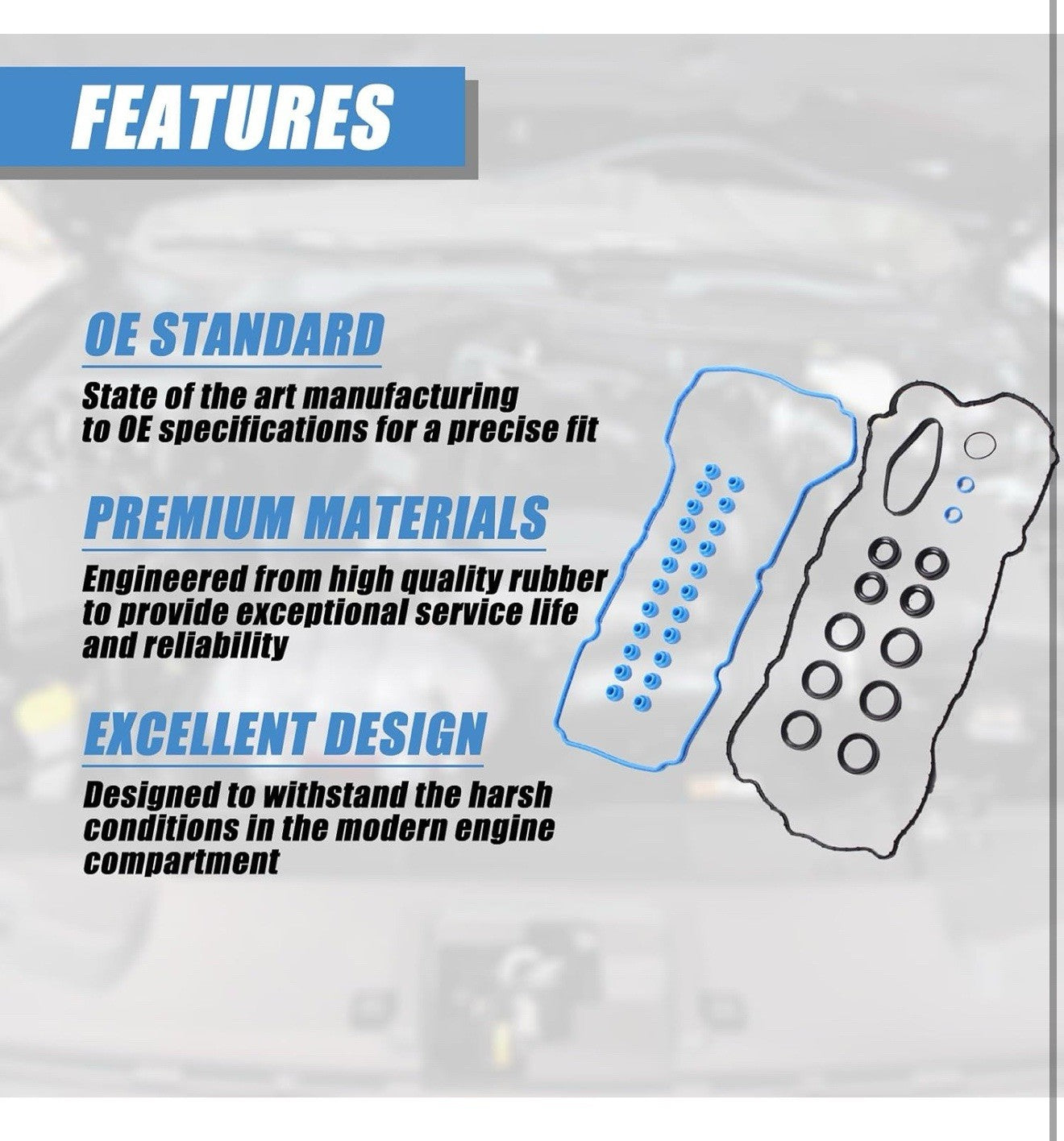 VS50887R Valve Cover Gasket for 2015-2016 Ford F-150 3.5L Ecoboost Turbo 3.5L...4