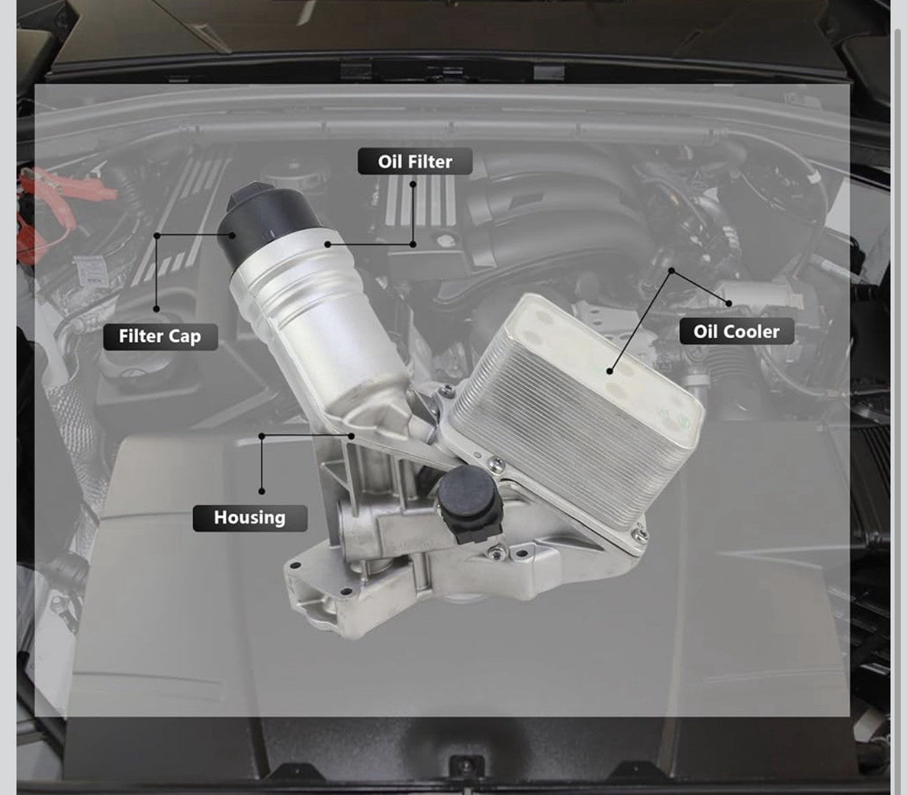 11428583895 Aluminium Engine Oil Cooler Filter Housing Assembly Compatible wi...2