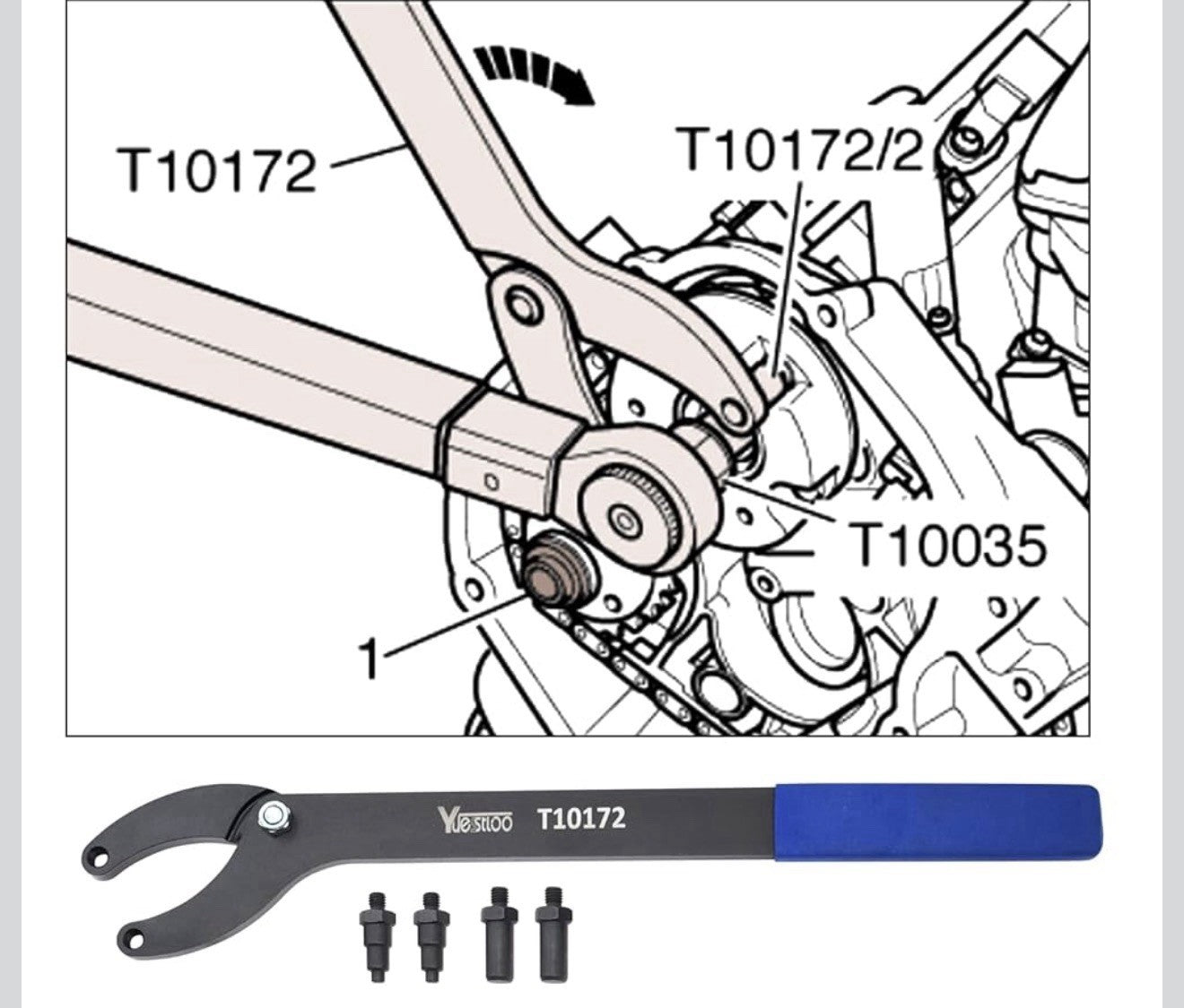 Engine Camshaft Locking Timing Tool Kit, Compatible with VW Audi 2.0 2.4 2.5 ...6