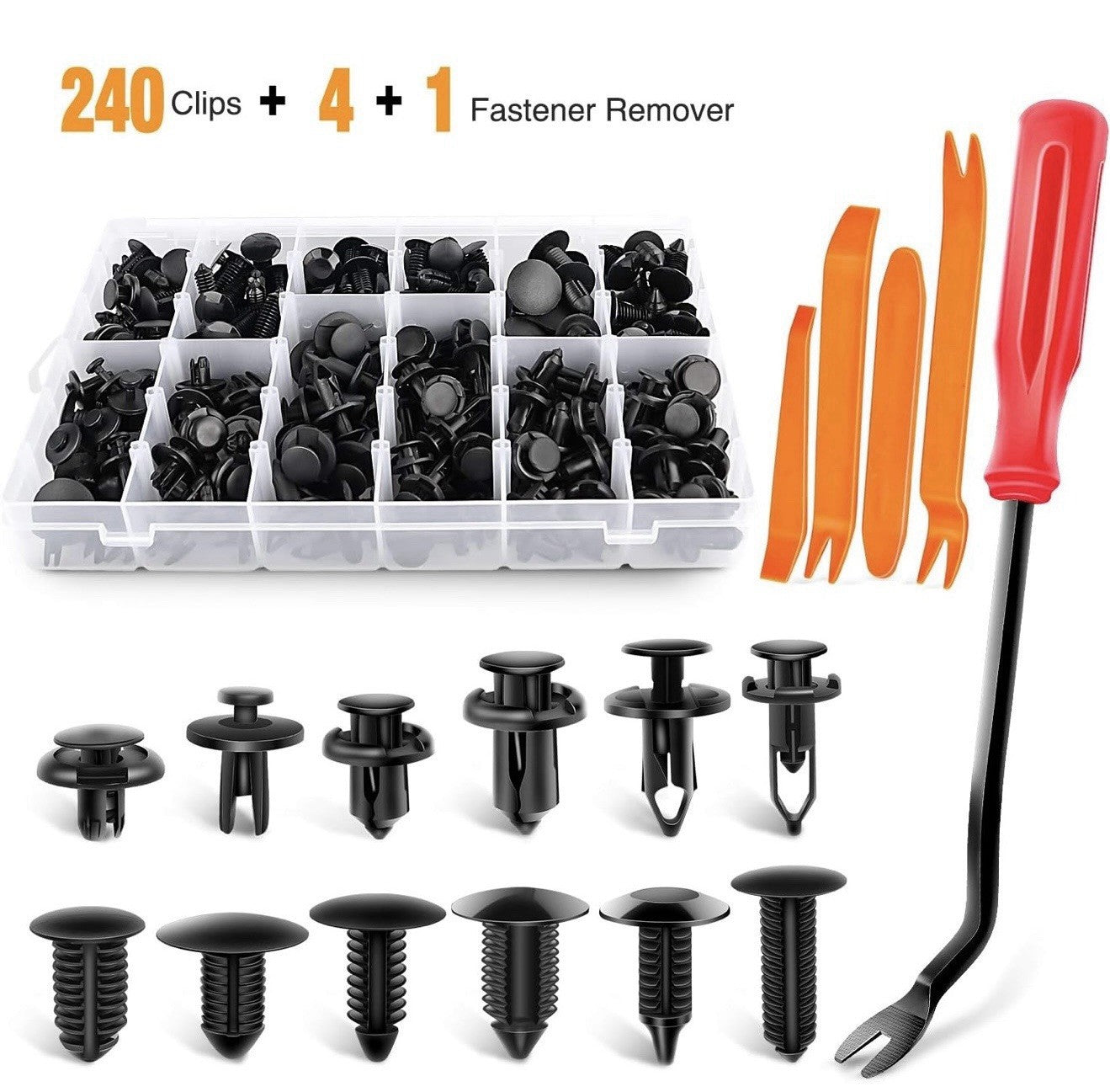 GOOACC - GRC-33 240PCS Bumper Retainer Clips Car Plastic Rivets Fasteners Pus...1