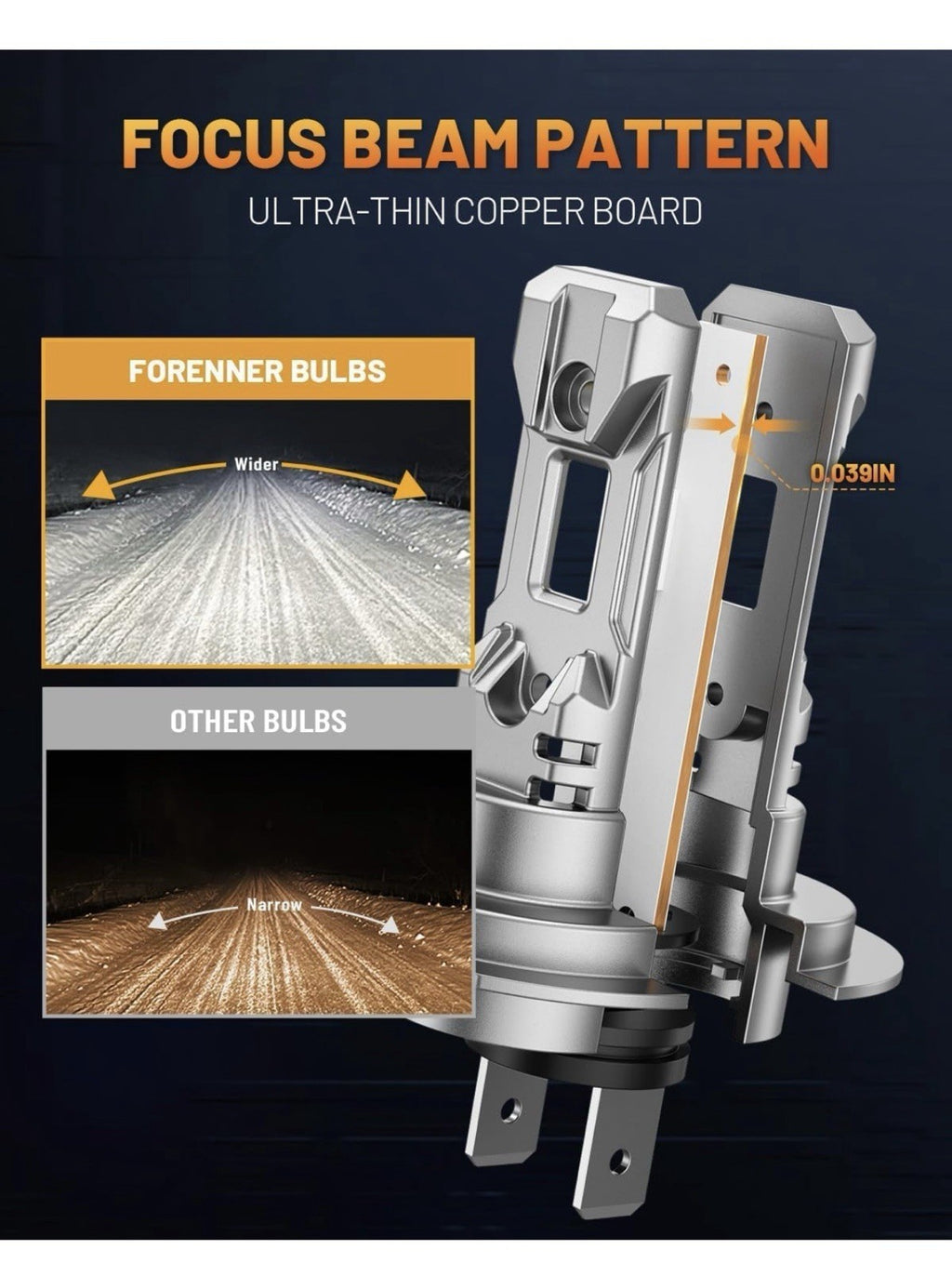 Fahren Light Bulb, Super Bright 6500K, No Adapter Required 1:1 Mini Size Fog H77