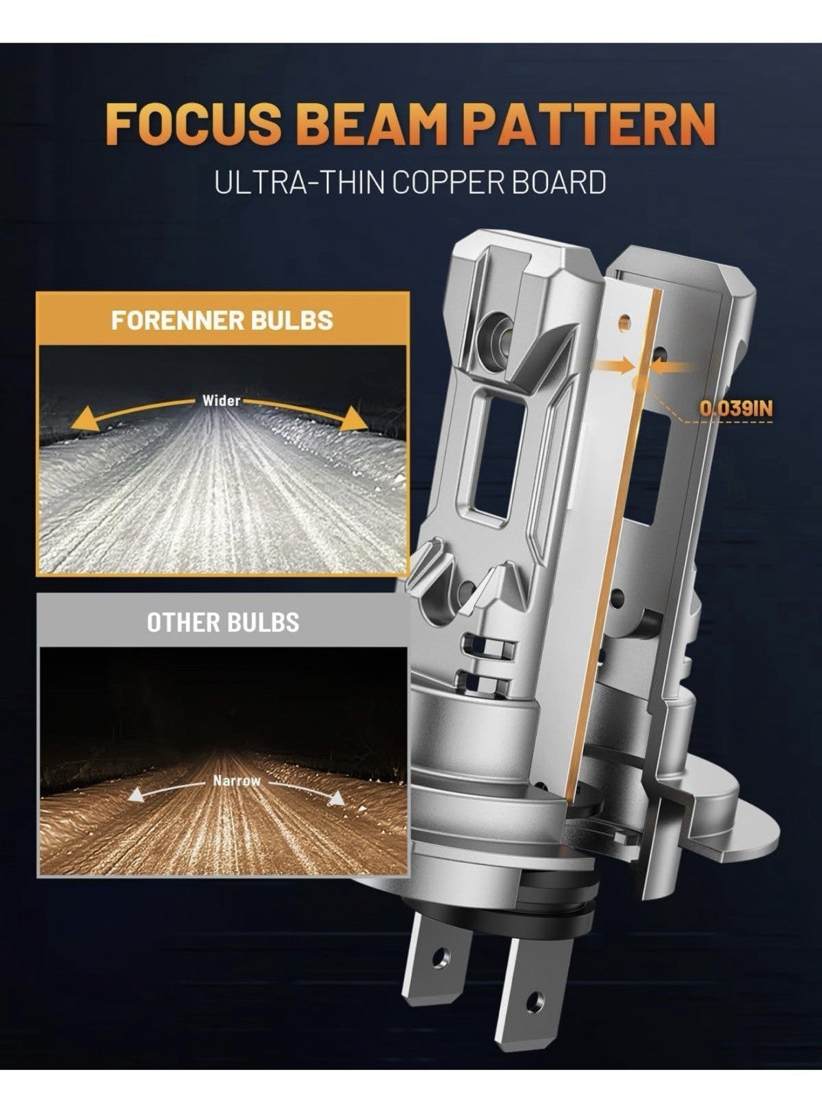 Fahren Light Bulb, Super Bright 6500K, No Adapter Required 1:1 Mini Size Fog H77