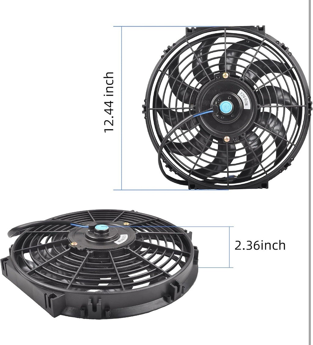 12" 12 Inch 80W 12V Universal Push / Pull Car Electric Slim Radiator Cooling Fan3