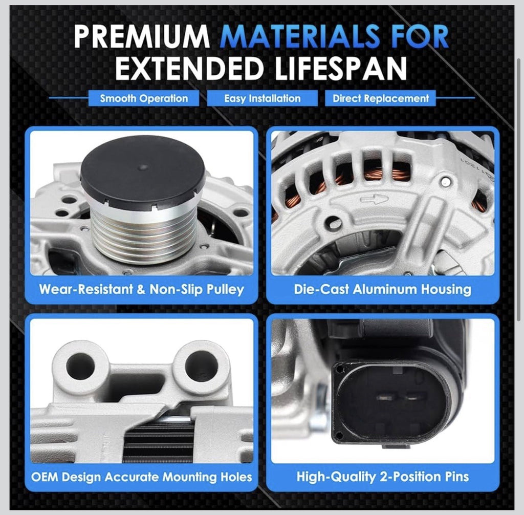 Alternator Compatible with 2008-2013 128i 07-09 323i 07-13 328i 2009-2013L63.0NA2