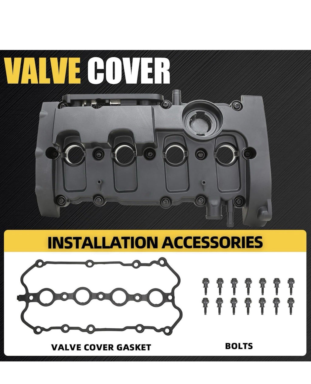 Engine Valve Cover w/ Gasket Bolts for Audi A4 Quattro 05-09 L4 2.0L 06D103-469N5