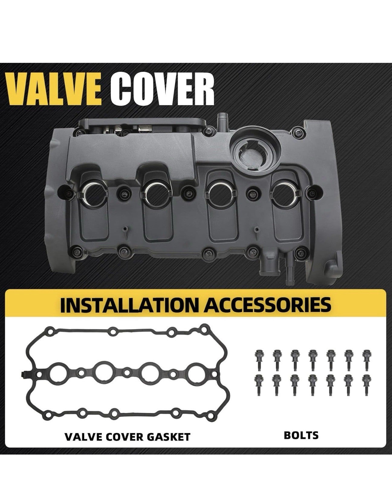 Engine Valve Cover w/ Gasket Bolts for Audi A4 Quattro 05-09 L4 2.0L 06D103-469N5