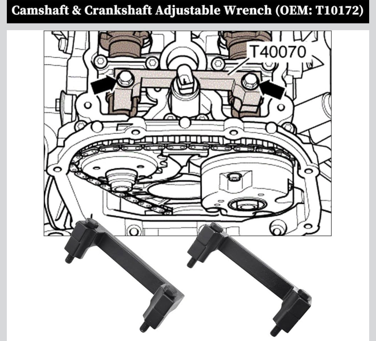 Engine Camshaft Locking Timing Tool Kit, Compatible with VW Audi 2.0 2.4 2.5 ...7