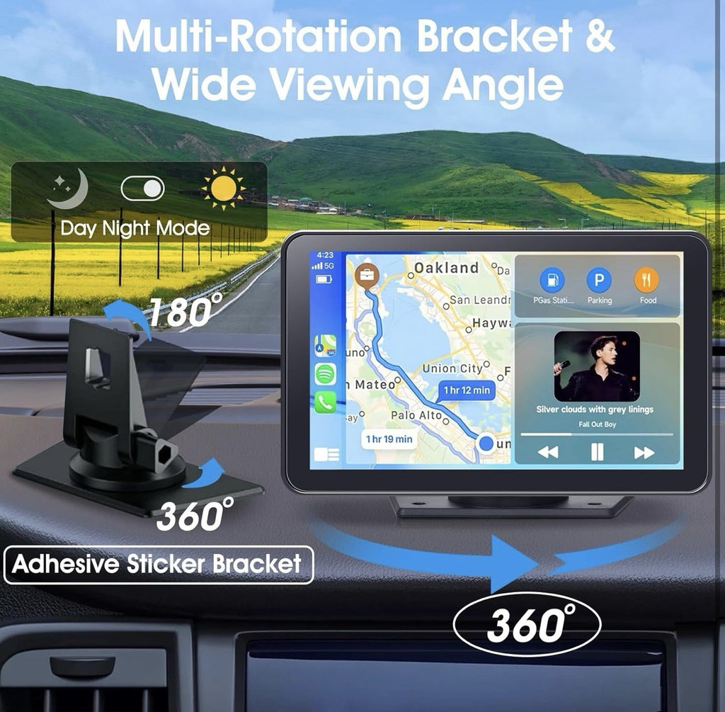 7" Portable Wireless Apple CarPlay & Android Auto Car Stereo Radio+Backup Camera7