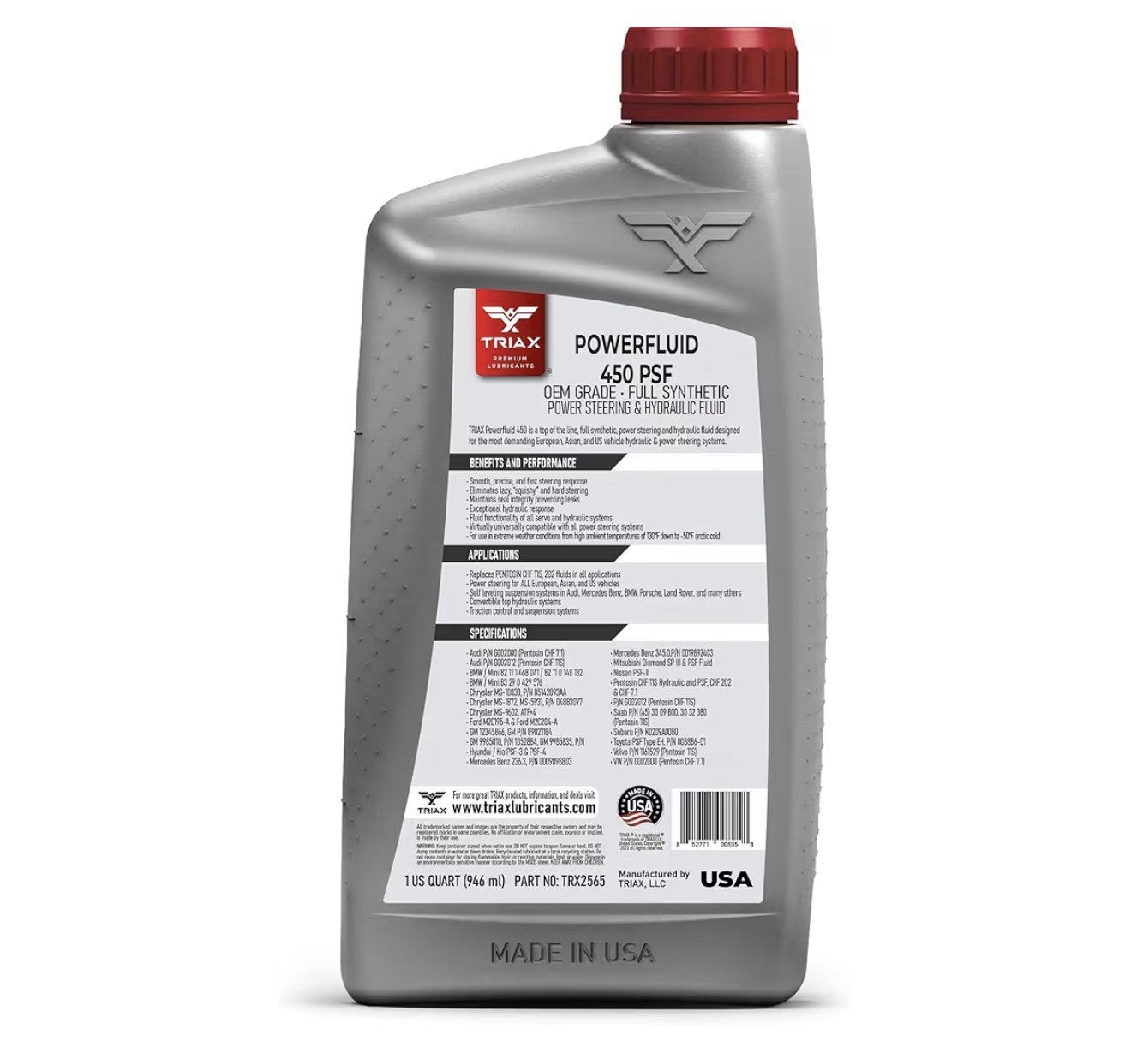 Powerfluid 450 PSF CHF 11S Synthetic Hydraulic Power Steering Fluid 1 Quart US1