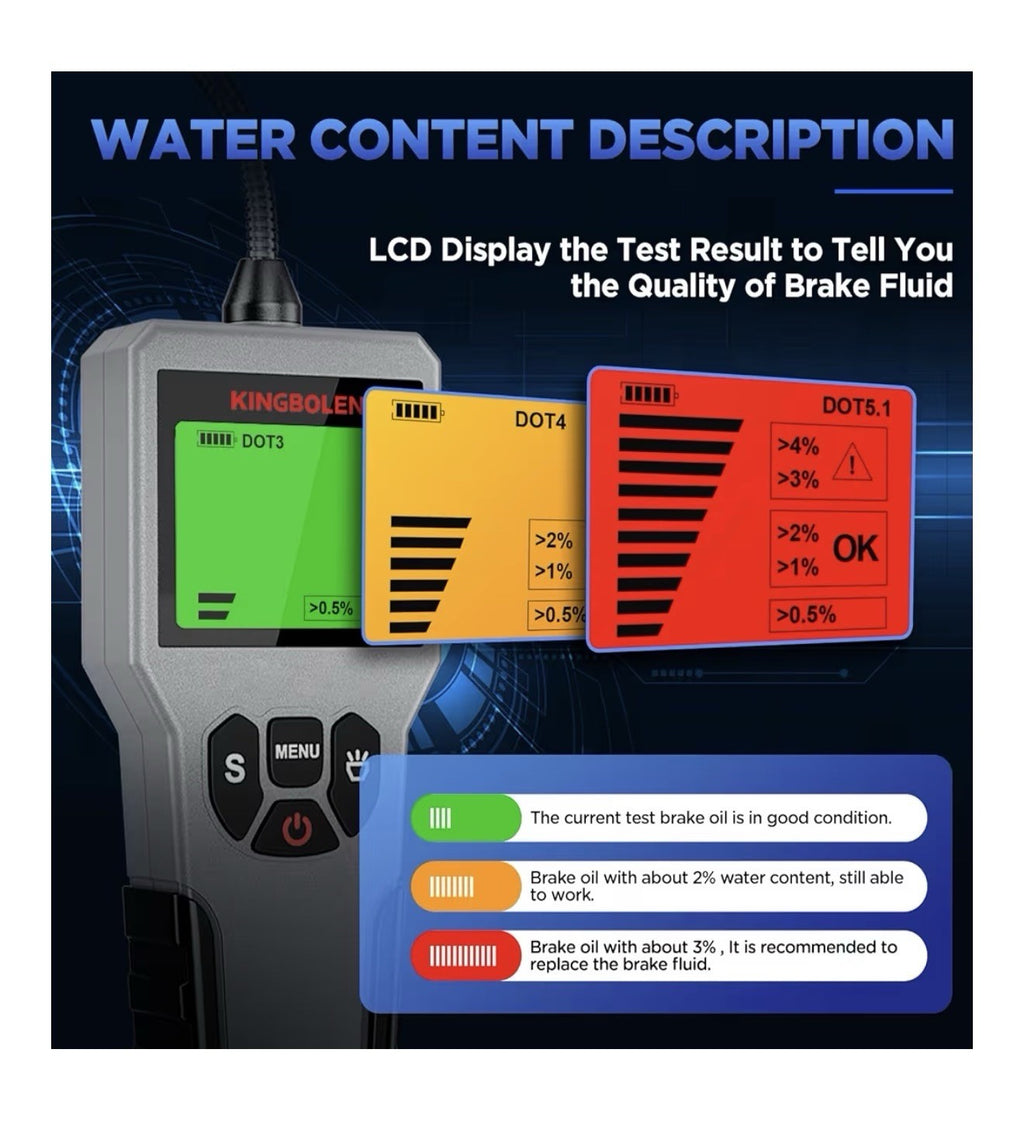 Brake Fluid Tester, High Precision Car Brake Fluid Detector, Hydraulic BF2004