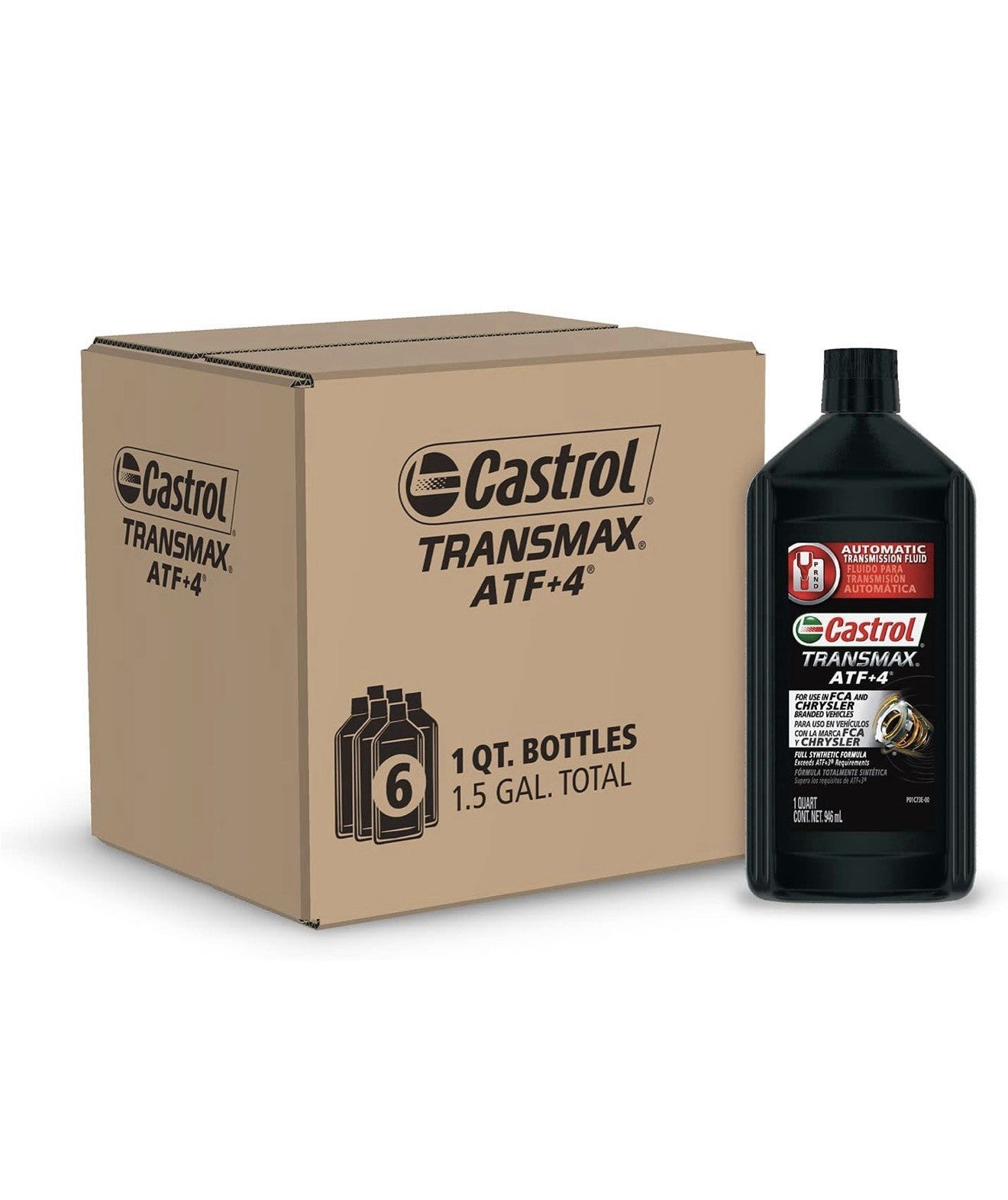 Castrol Transmax ATF+4 Automatic Transmission Fluid, 1 Quart, Pack of 6, New0