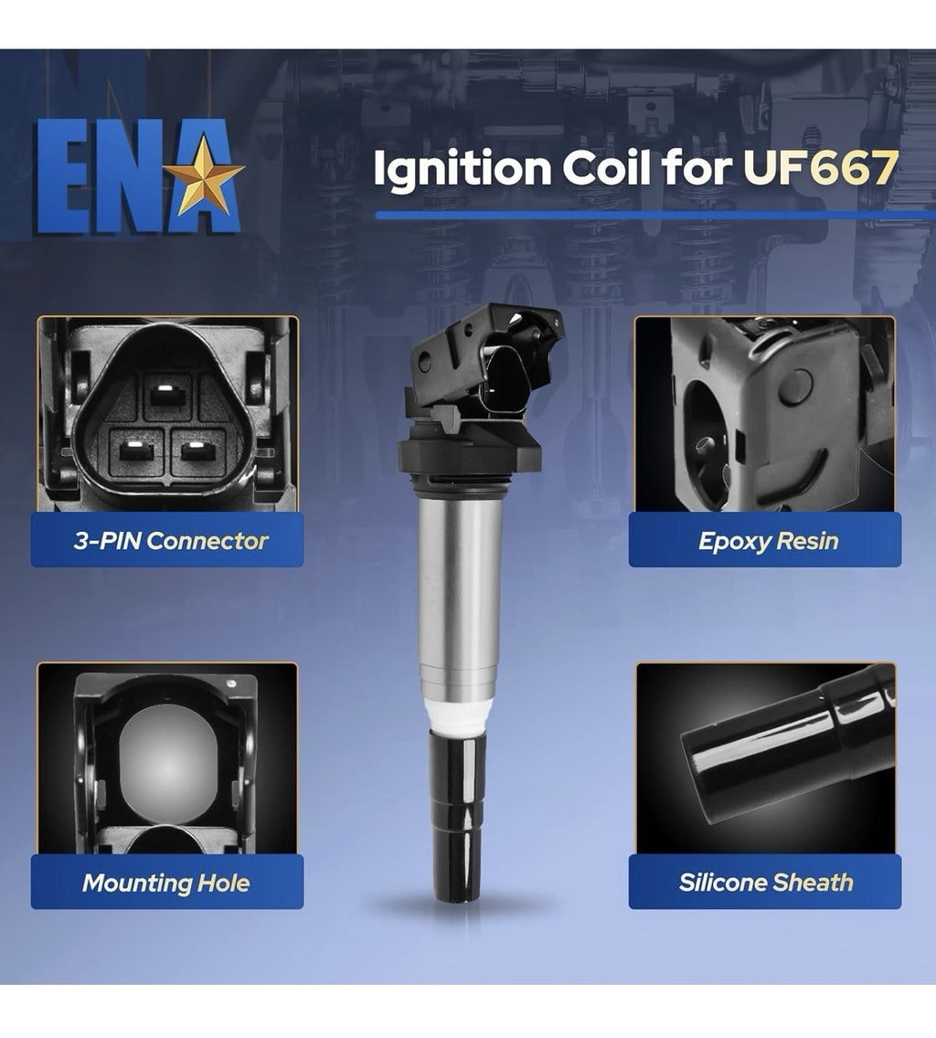 ENA Set of 6 Ignition Coil Pack Compatible with BMW 128i 135i 323i ... Fast Ship2