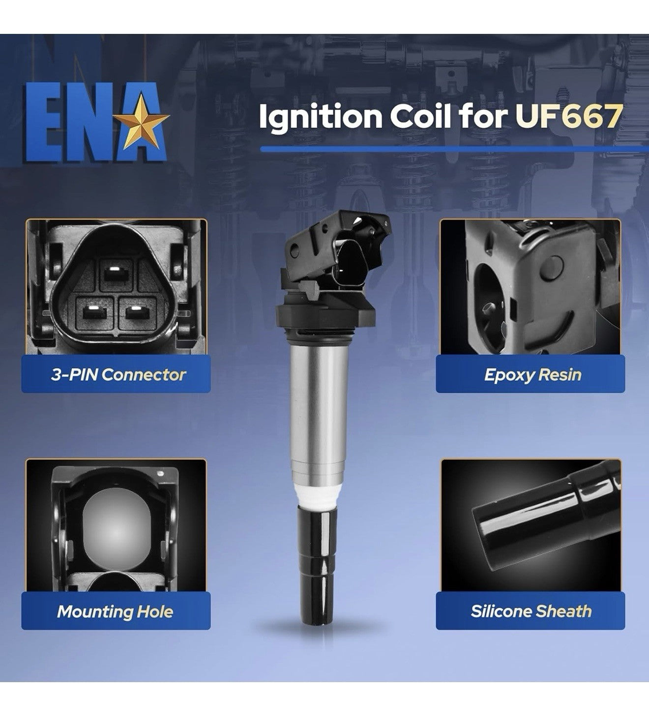 ENA Set of 6 Ignition Coil Pack Compatible with BMW 128i 135i 323i ... Fast Ship2