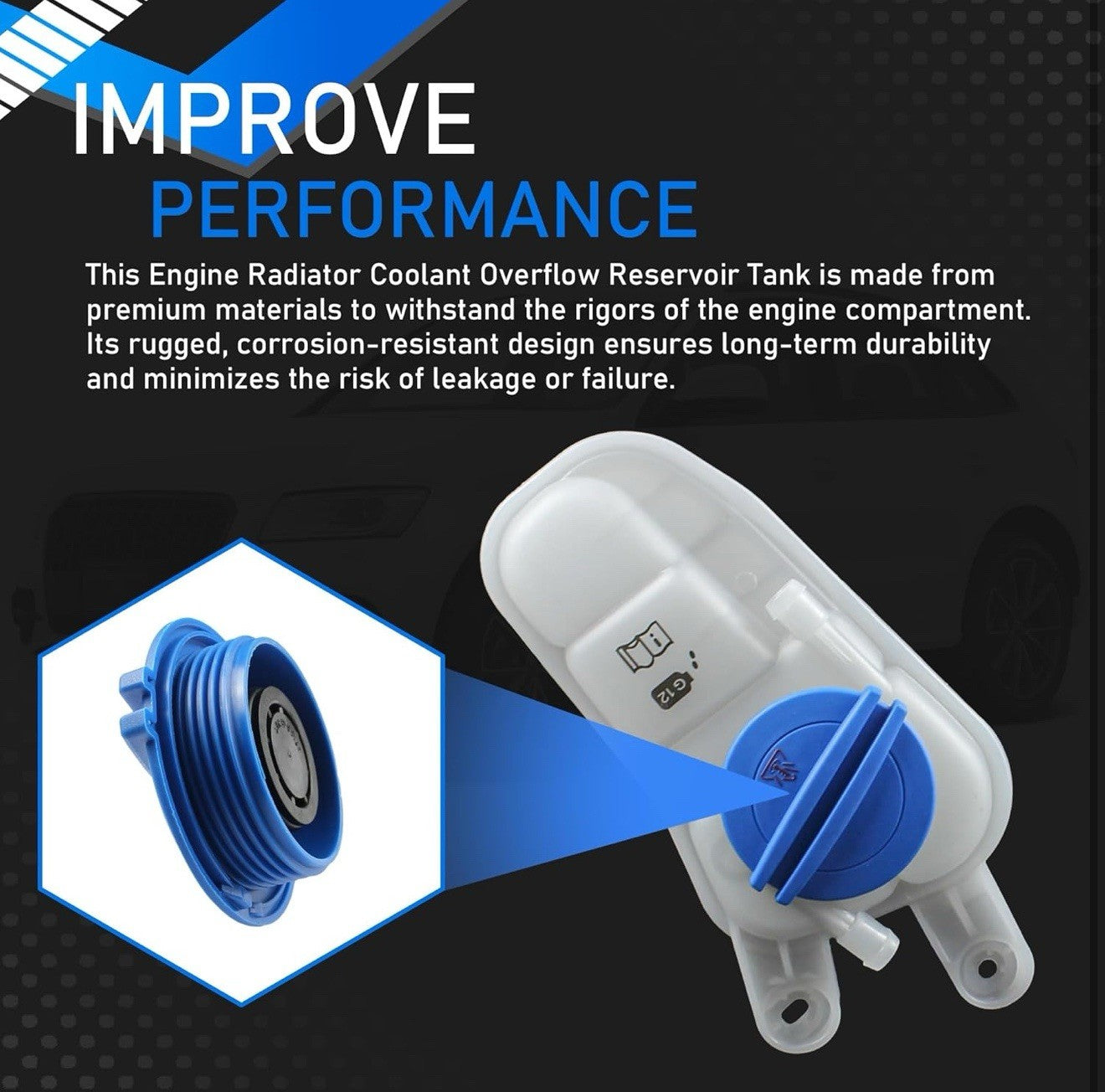 Engine Coolant Reservoir Tank 8K0121403Q Compatible with 2012-2016 Audi A4 A5 2