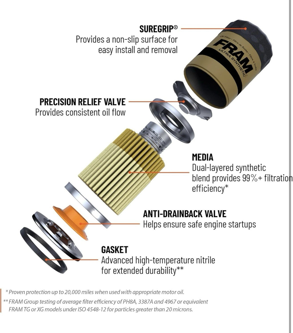 FRAM Ultra Synthetic XG7317 20K Mile Change Automotive Replacement Engine Oil4