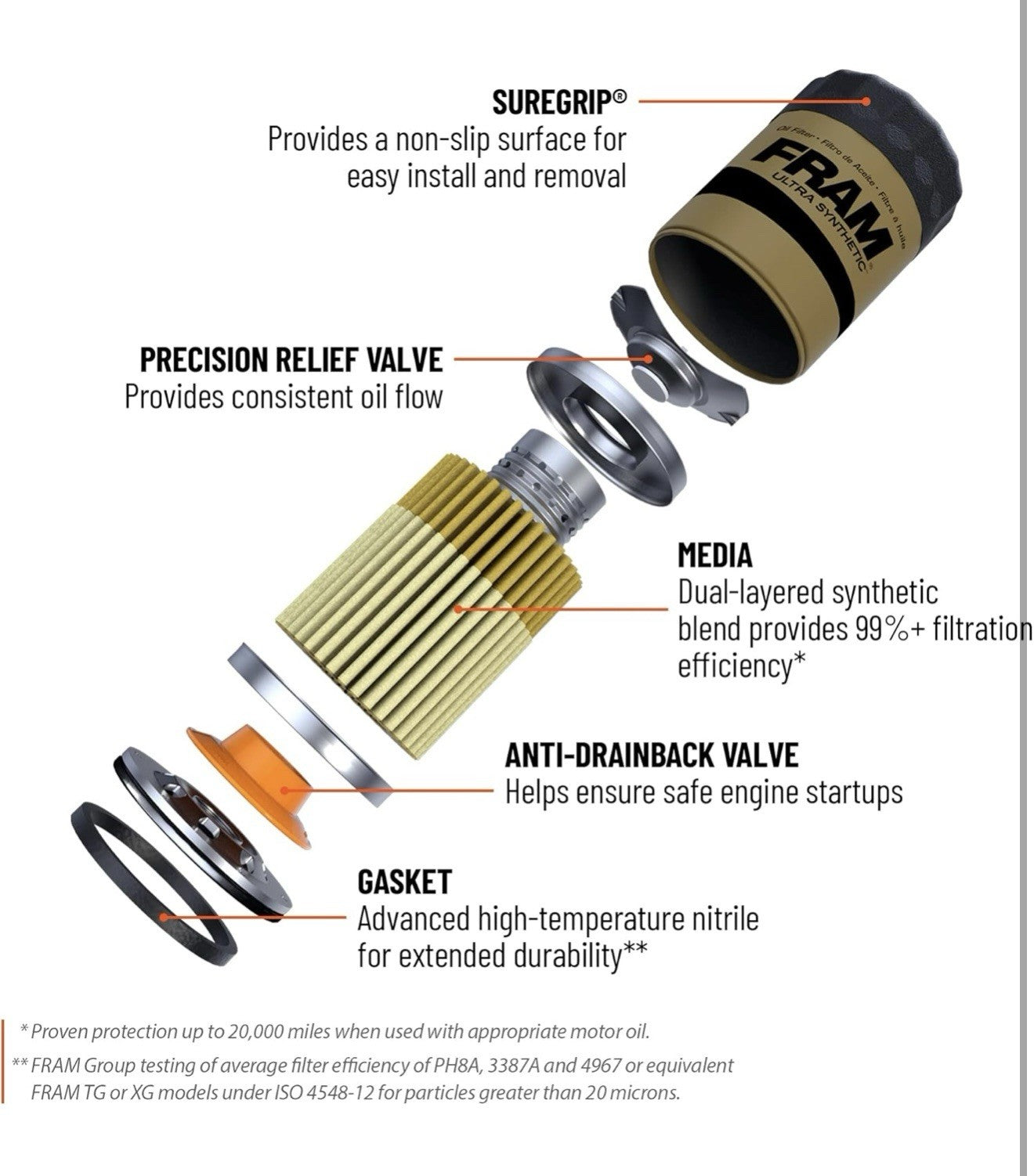 FRAM Ultra Synthetic XG7317 20K Mile Change Automotive Replacement Engine Oil4
