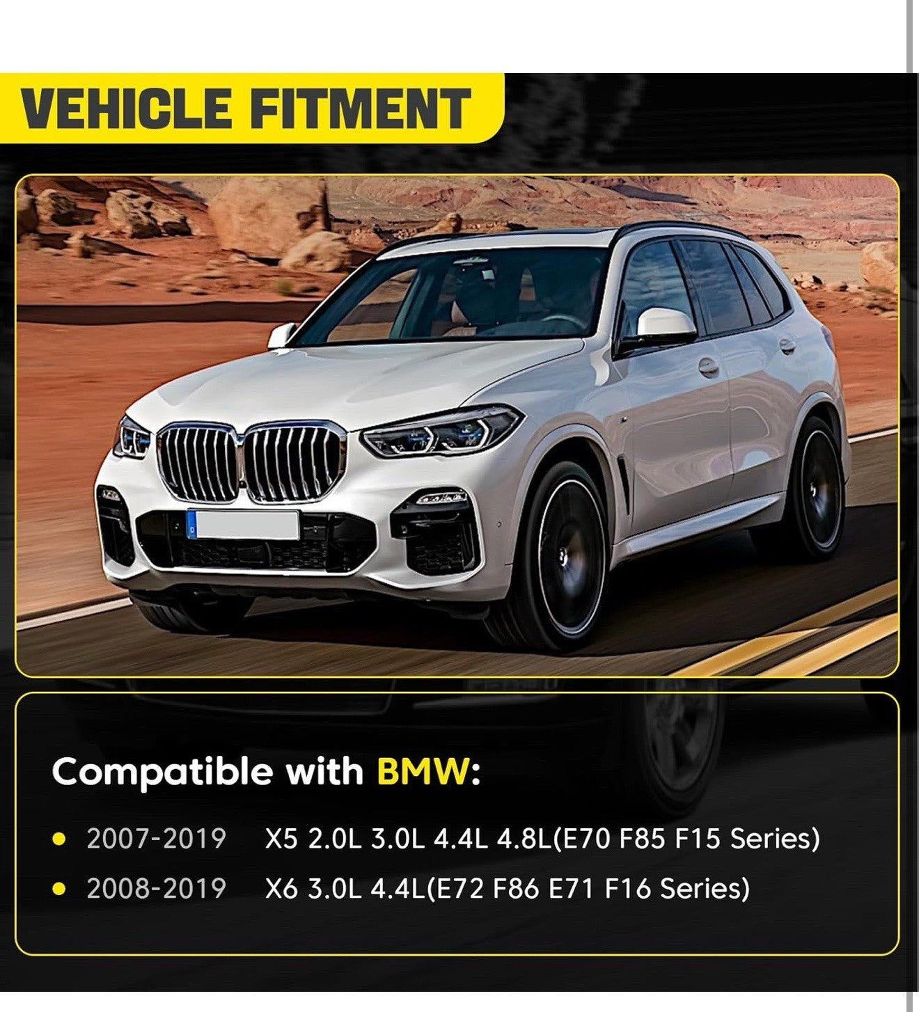 Engine Coolant Reservoir Tank with Cap Compatible with 2007-2018 BMW X5, 2008...1