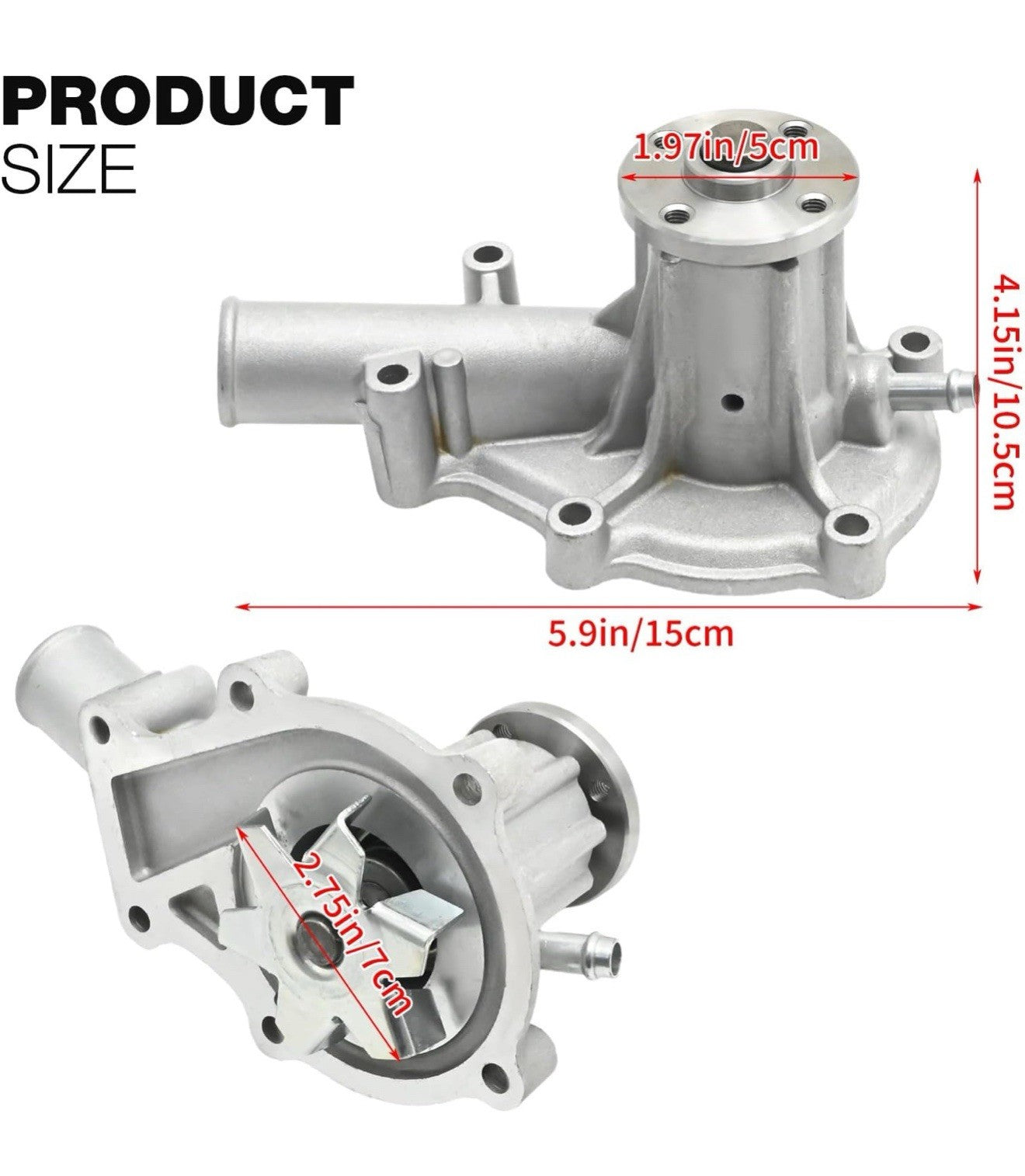 New Water Pump with Return Hose & Thermostat Fits Kubota D11051