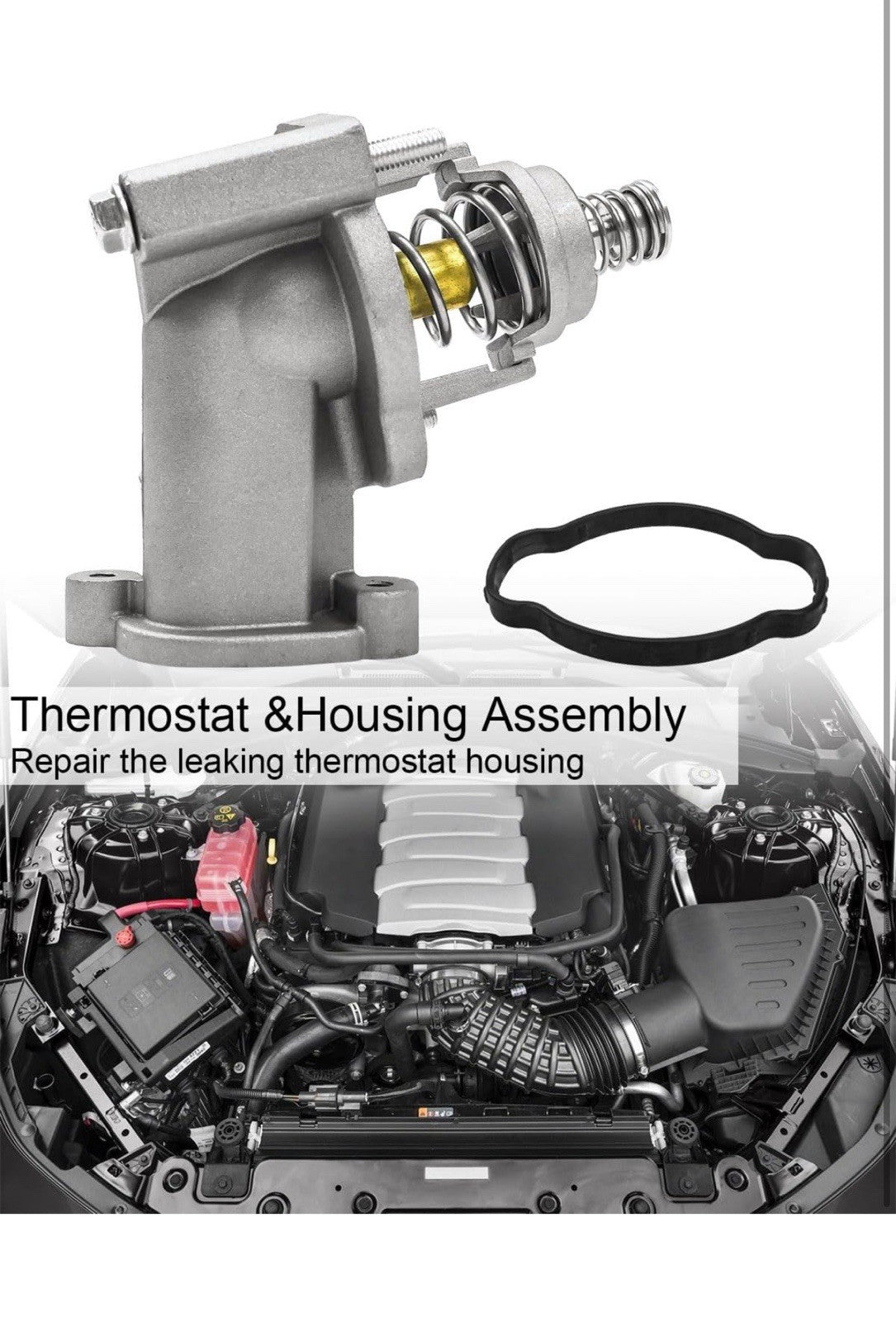 Engine Coolant Thermostat Housing Assembly Compatible with 2016-2022ChevroletCTS1