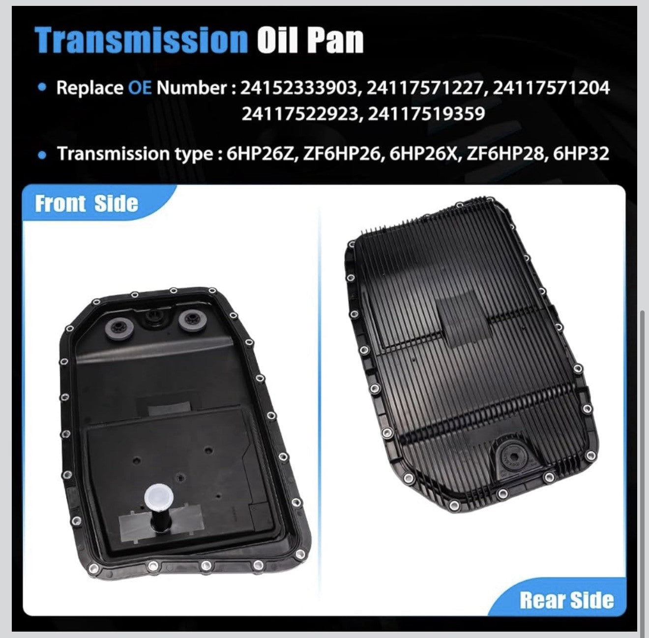 6HP26 Transmission Oil Pan with Filter and Gasket Kit for BMW 745Li X5 241175OEM3
