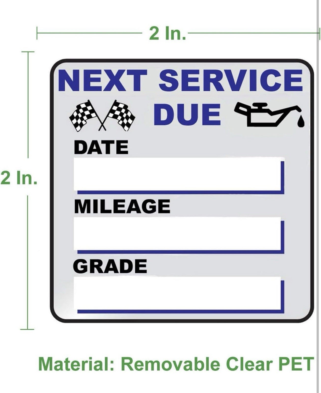300 PCS Oil Change Stickers, 2"×2" Transparent Clear Fuel Change Sticky 3