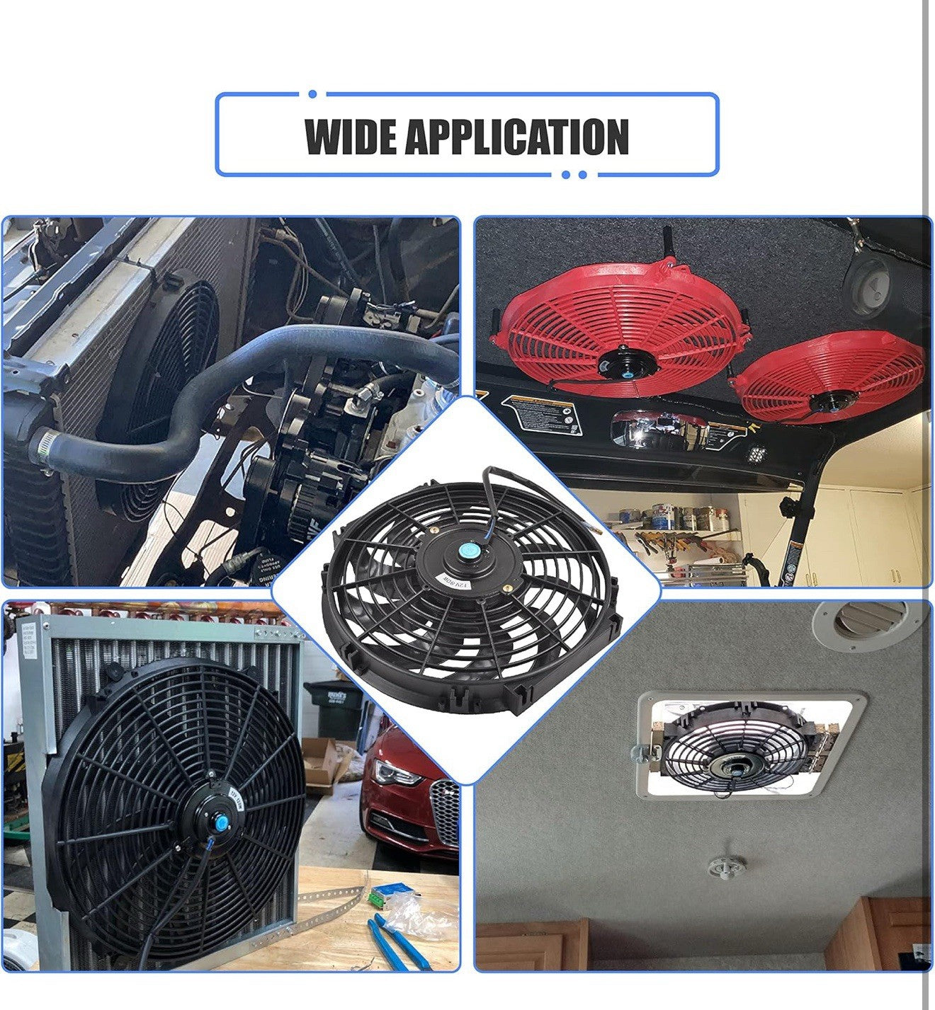 12" 12 Inch 80W 12V Universal Push / Pull Car Electric Slim Radiator Cooling Fan5