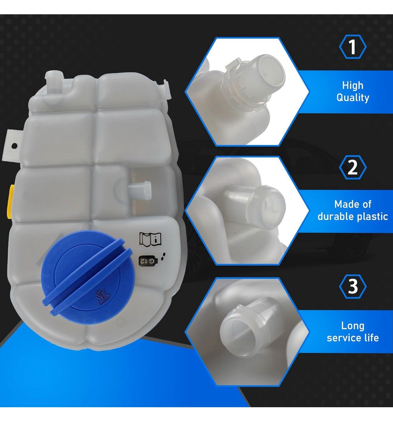 4G0121403G Engine Coolant Reservoir Tank with Sensor & Cap Compatible with 5