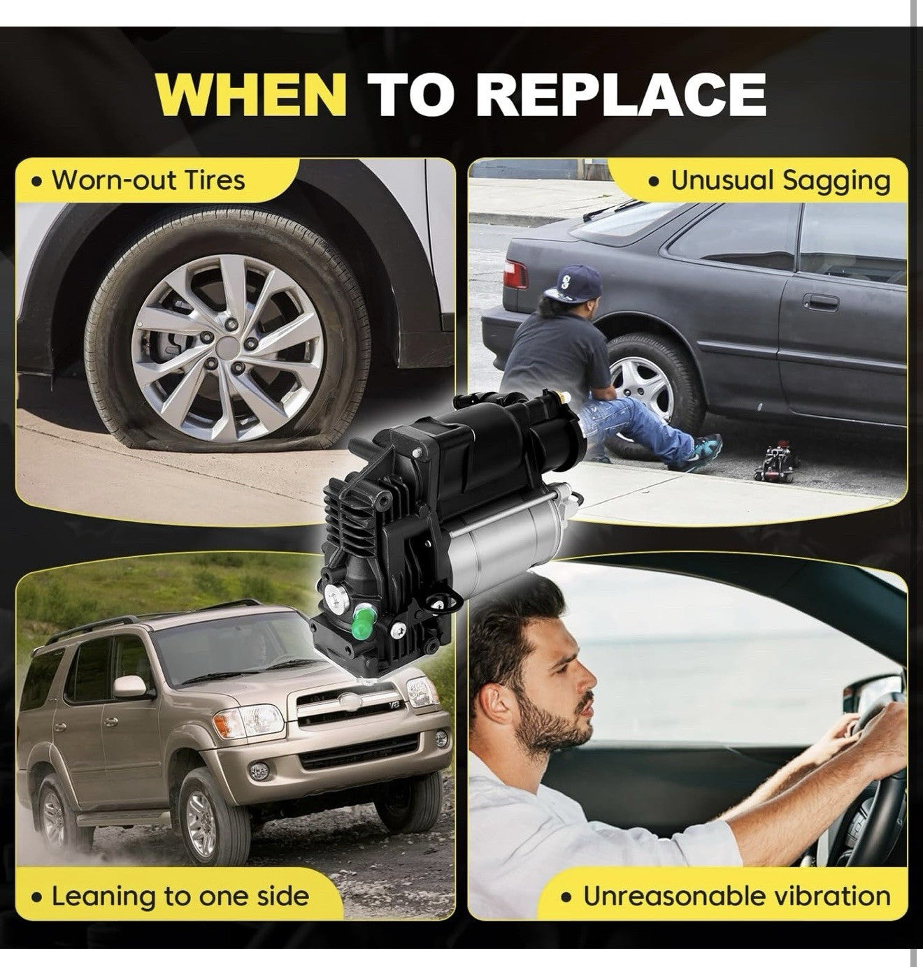 Air Suspension Compressor Compatible with Mercedes-Benz W212 W218 CLS400 GL-ML6