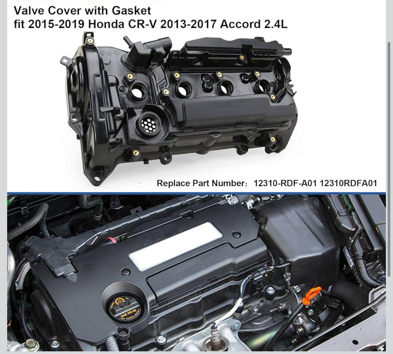 Engine Valve Cover with Gasket Compatible with 2015-2019 Honda CR-V 2013 2017..2