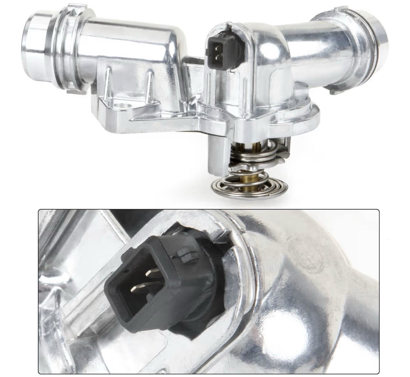 Aluminum Coolant Thermostat Housing w/Sensor for BMW E36 E39 E46 E53 X3 X5 Z3 Z40