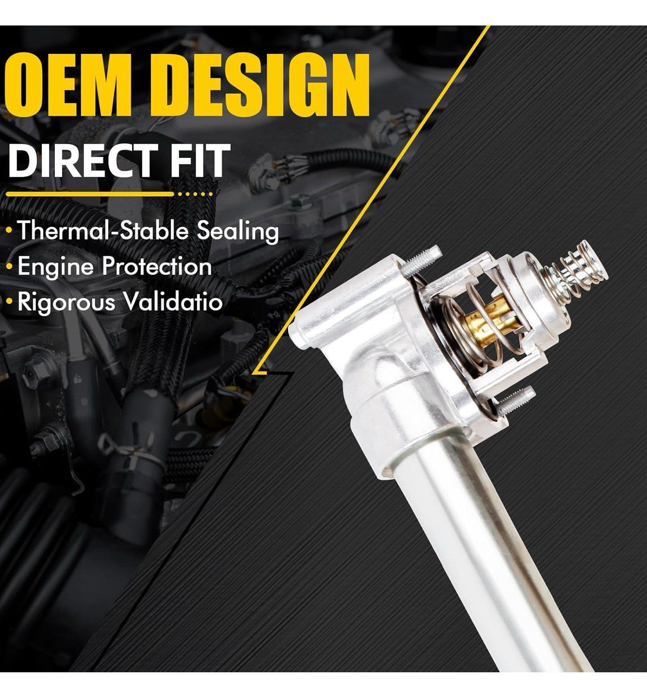 Coolant Thermostat Housing Assembly compatible with 2017-2023 Buick Cadillac3.65