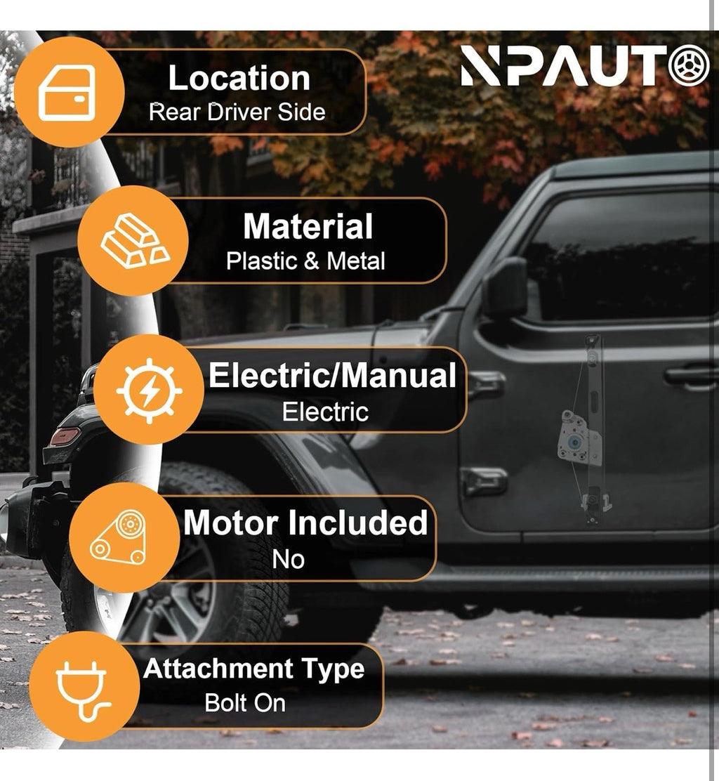  Power Window Regulator with Motor Replacement for BMW Rear Passenger Side (RH)1