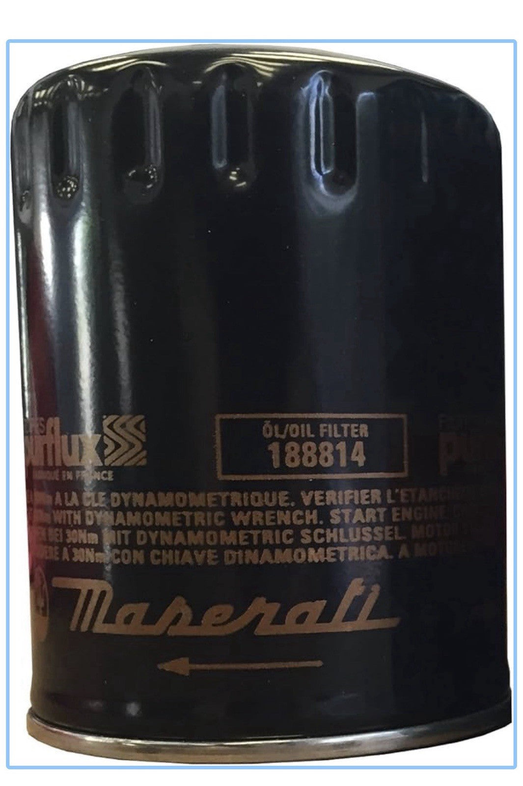 ORIGINAL EQUIPMENT MASERATI OIL FILTER, GRAN TURISMO M145 AND QUATTROPORTE M1390