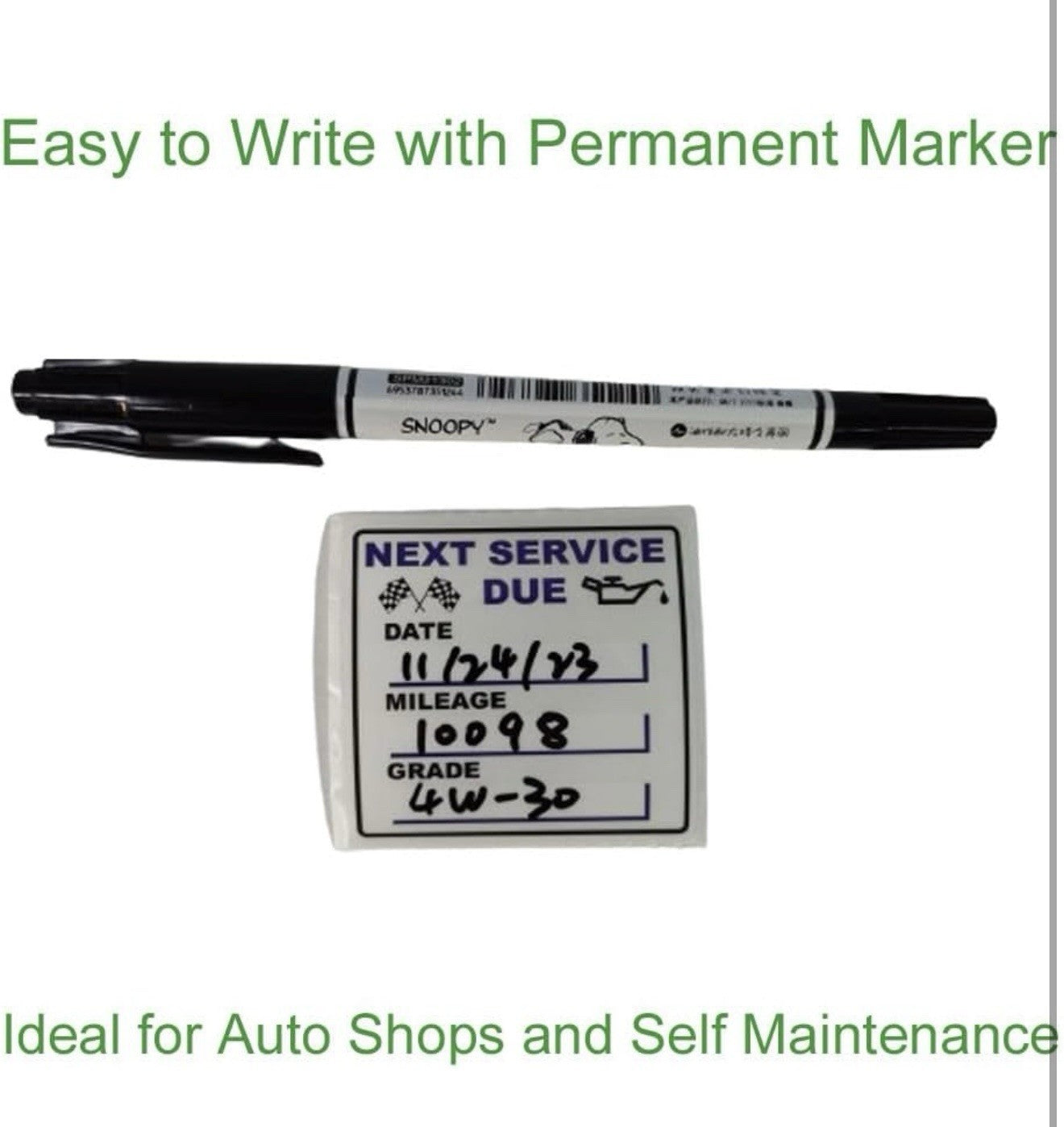 300 PCS Oil Change Stickers, 2"×2" Transparent Clear Fuel Change Sticky 1