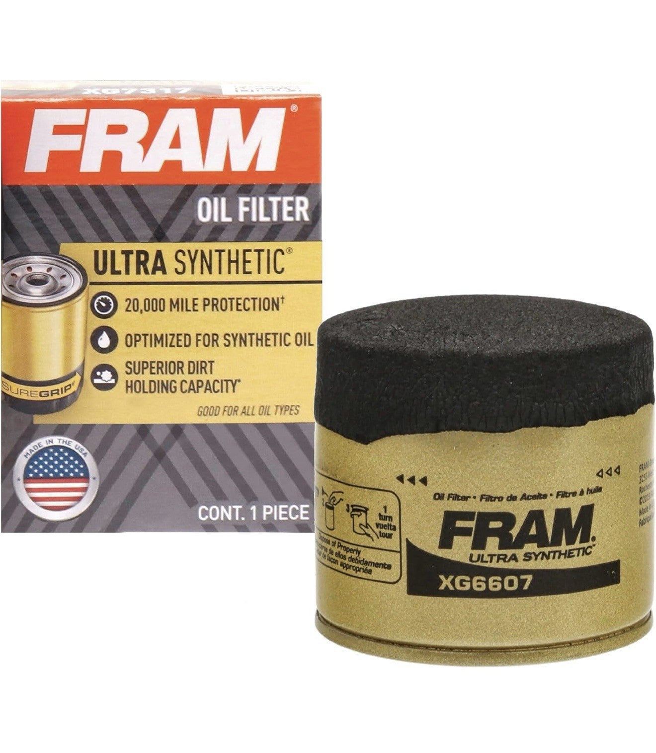 FRAM Ultra Synthetic XG7317 20K Mile Change Automotive Replacement Engine Oil0