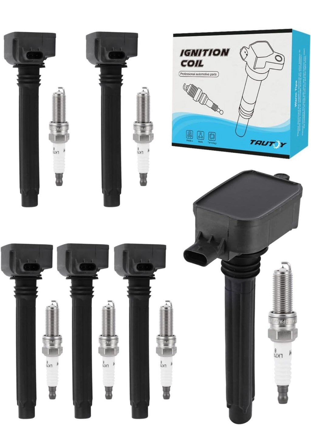 Ignition Coil & Double Iridium Spark Plug for Chrysler Dodge Jeep Ram0