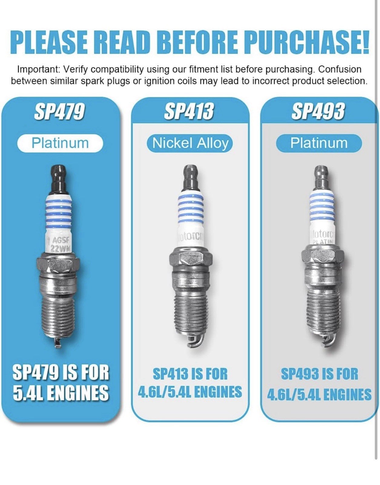 MAS Set of 8 Ignition Coil DG508 & Motorcraft Spark Plug SP479 Compatible with6